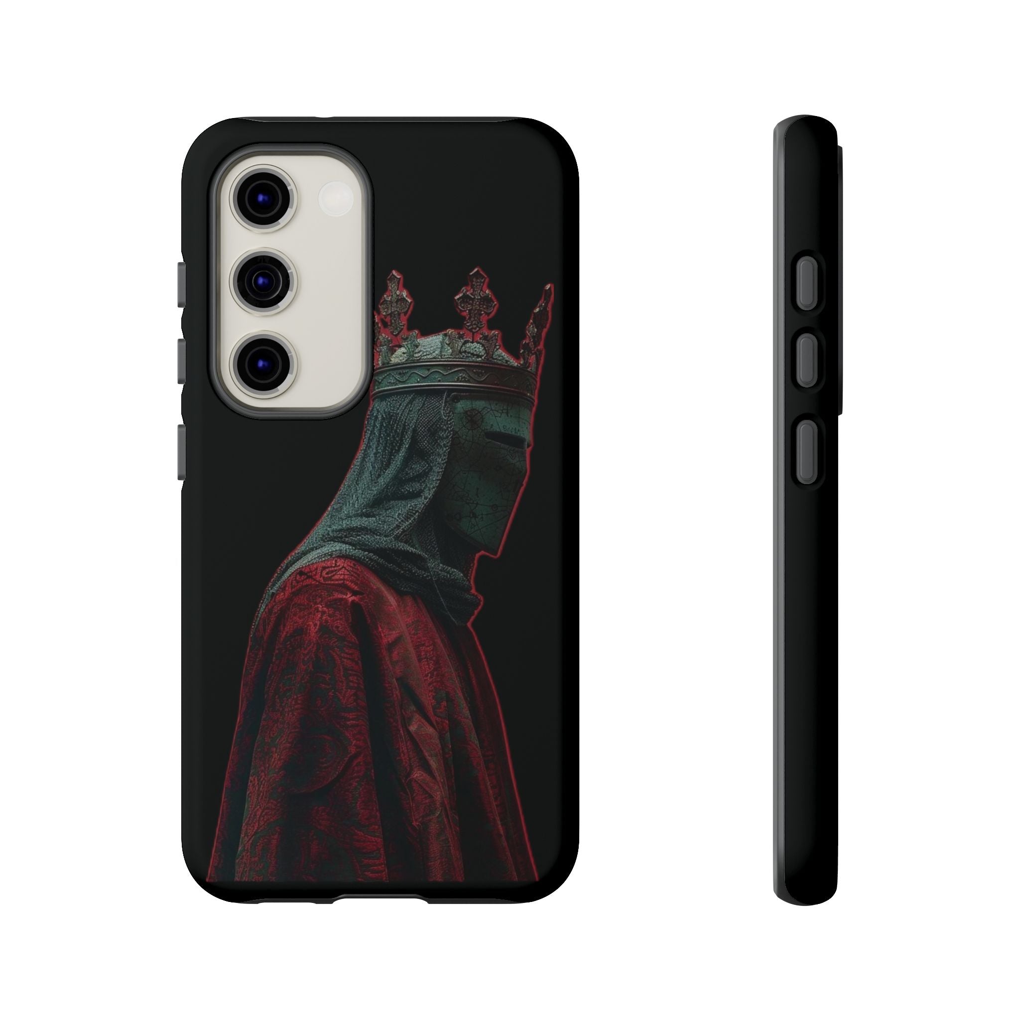 Medieval King Phone Case — Dark Red Gothic Crown Protective Tough Case
