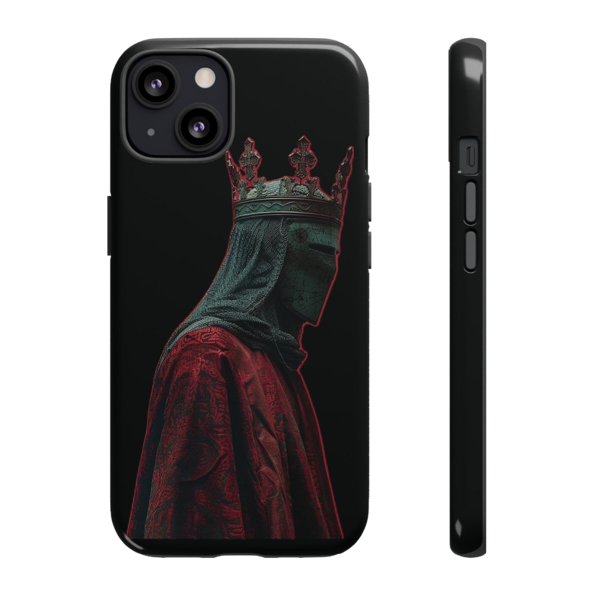 Medieval King Phone Case — Dark Red Gothic Crown Protective Tough Case