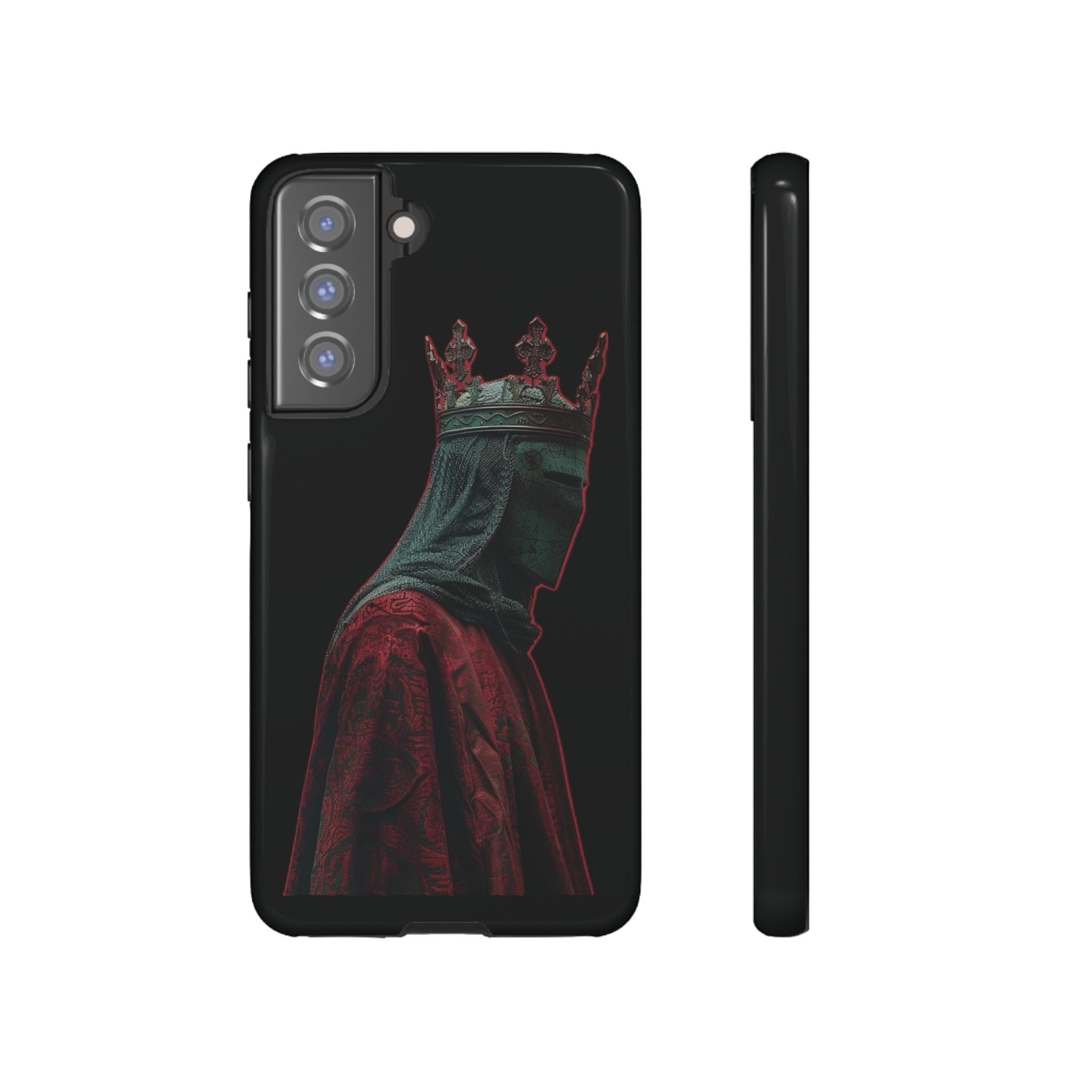 Medieval King Phone Case — Dark Red Gothic Crown Protective Tough Case