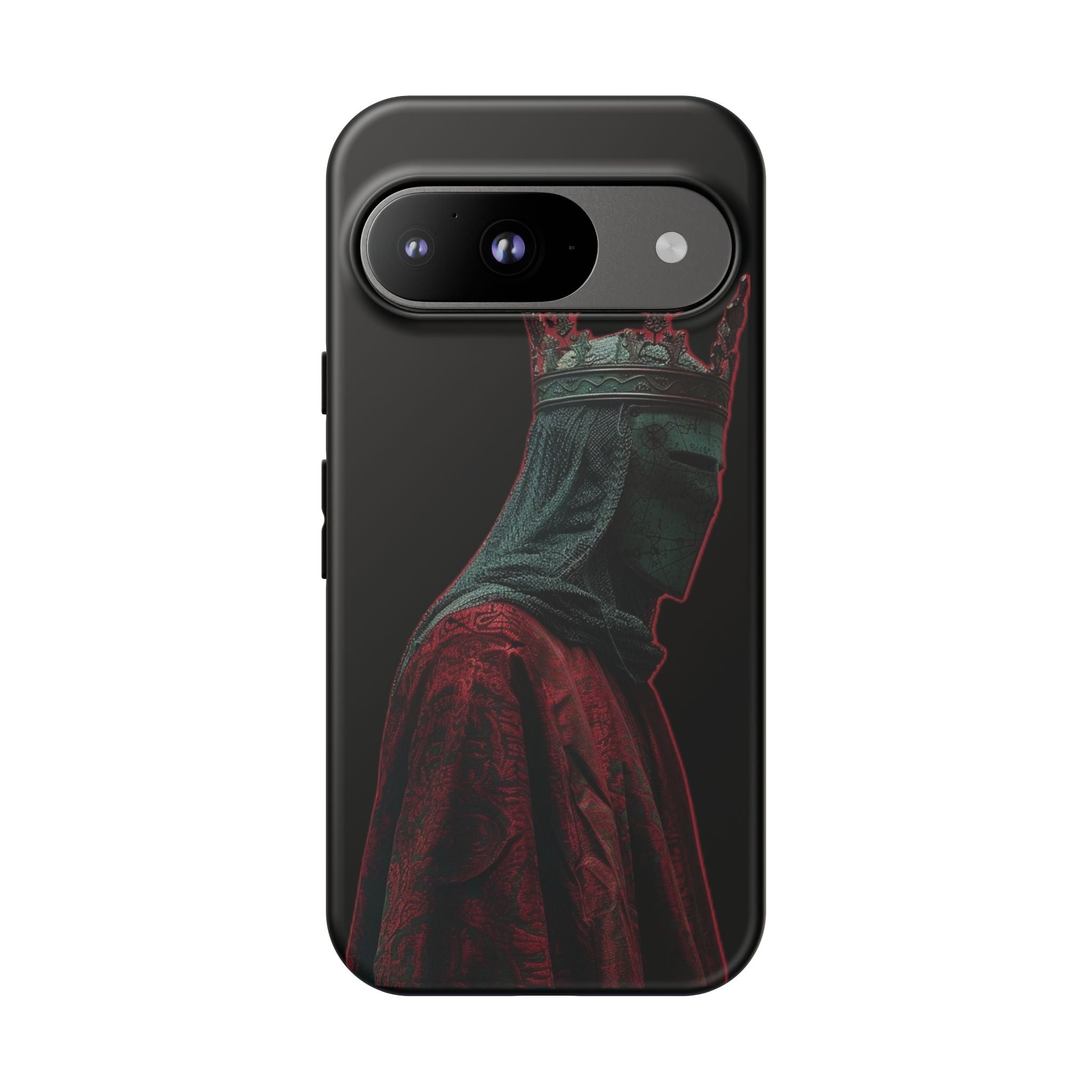 Medieval King Phone Case — Dark Red Gothic Crown Protective Tough Case