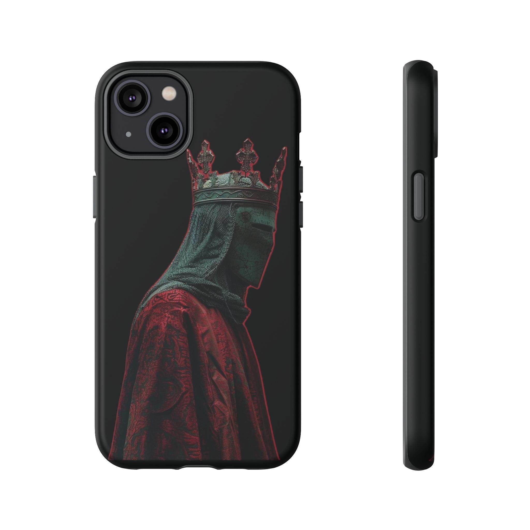 Medieval King Phone Case — Dark Red Gothic Crown Protective Tough Case