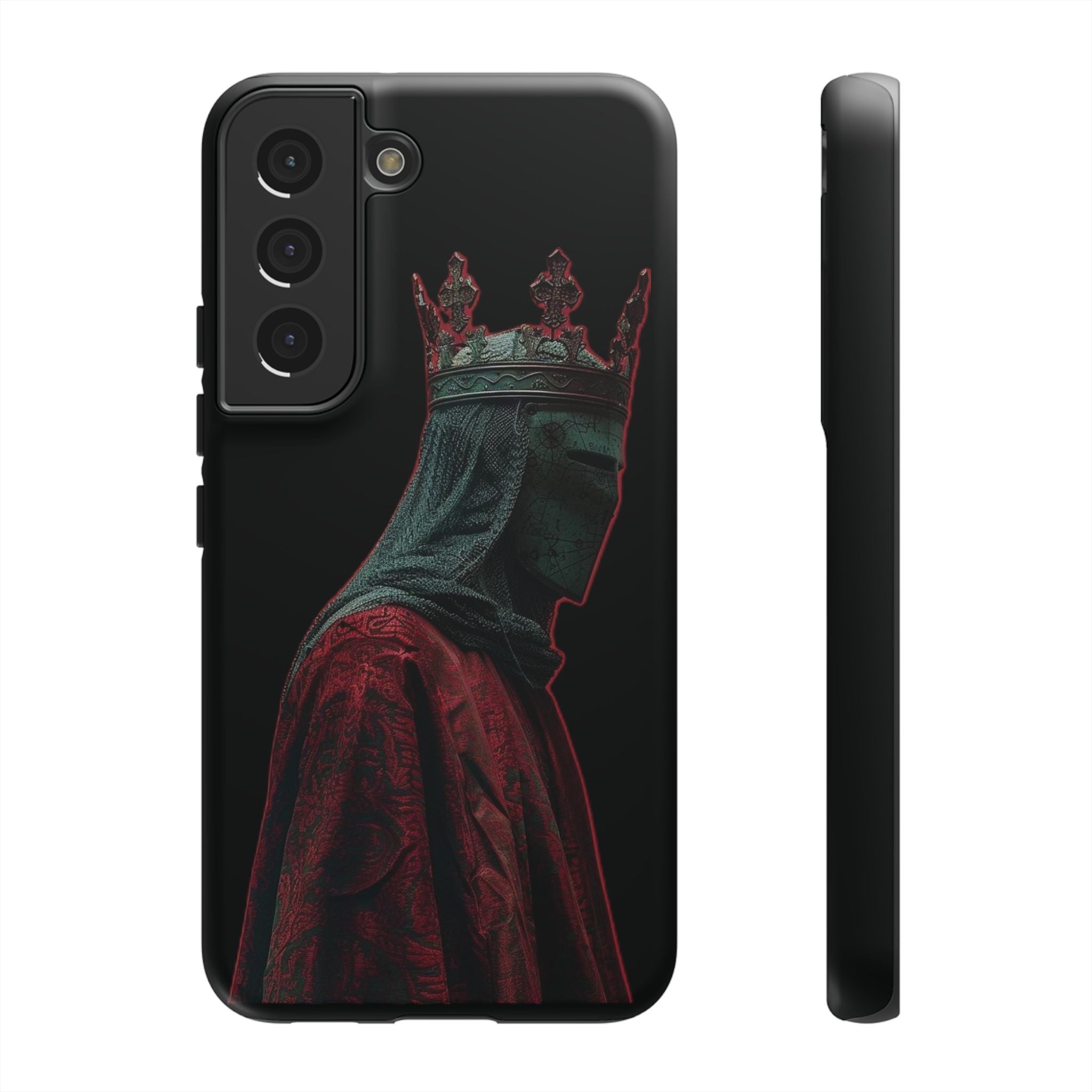 Medieval King Phone Case — Dark Red Gothic Crown Protective Tough Case