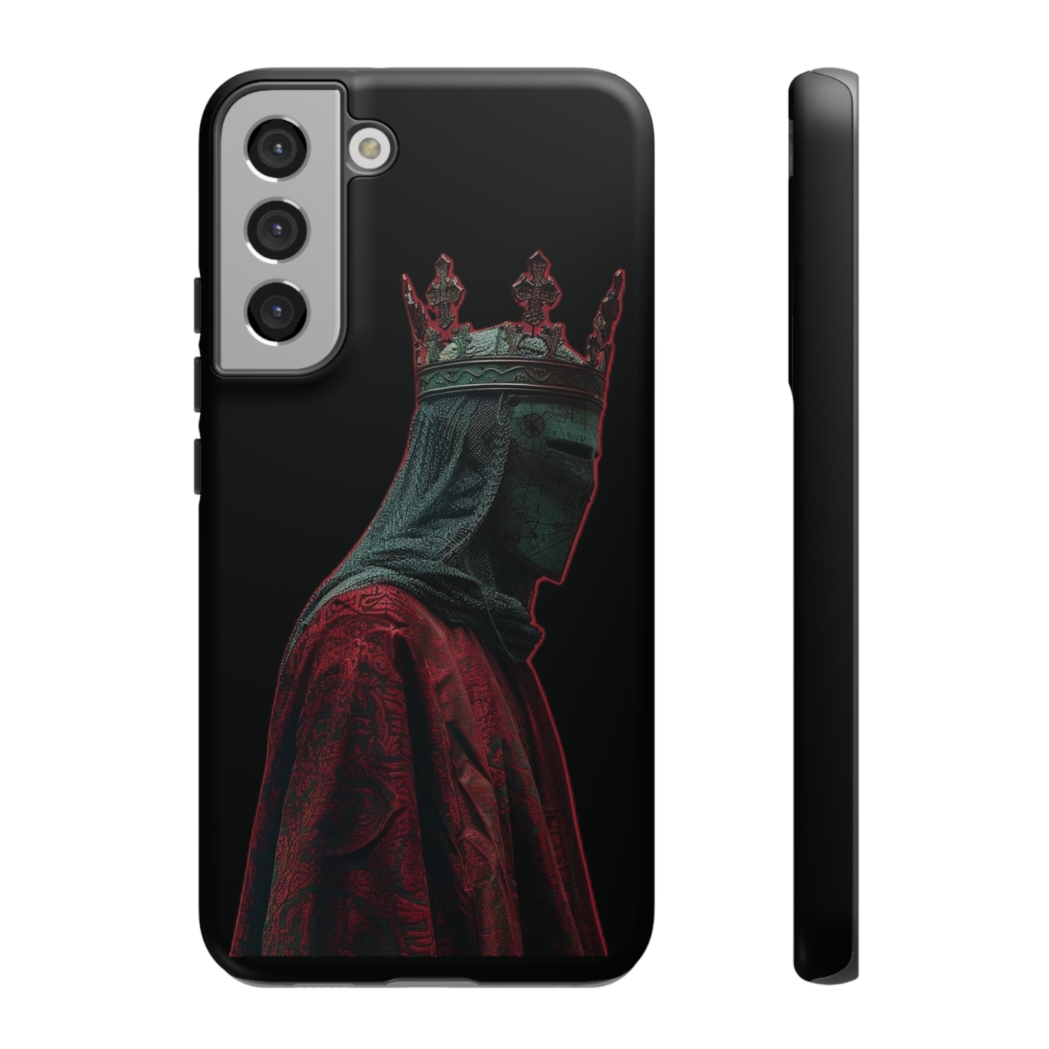 Medieval King Phone Case — Dark Red Gothic Crown Protective Tough Case