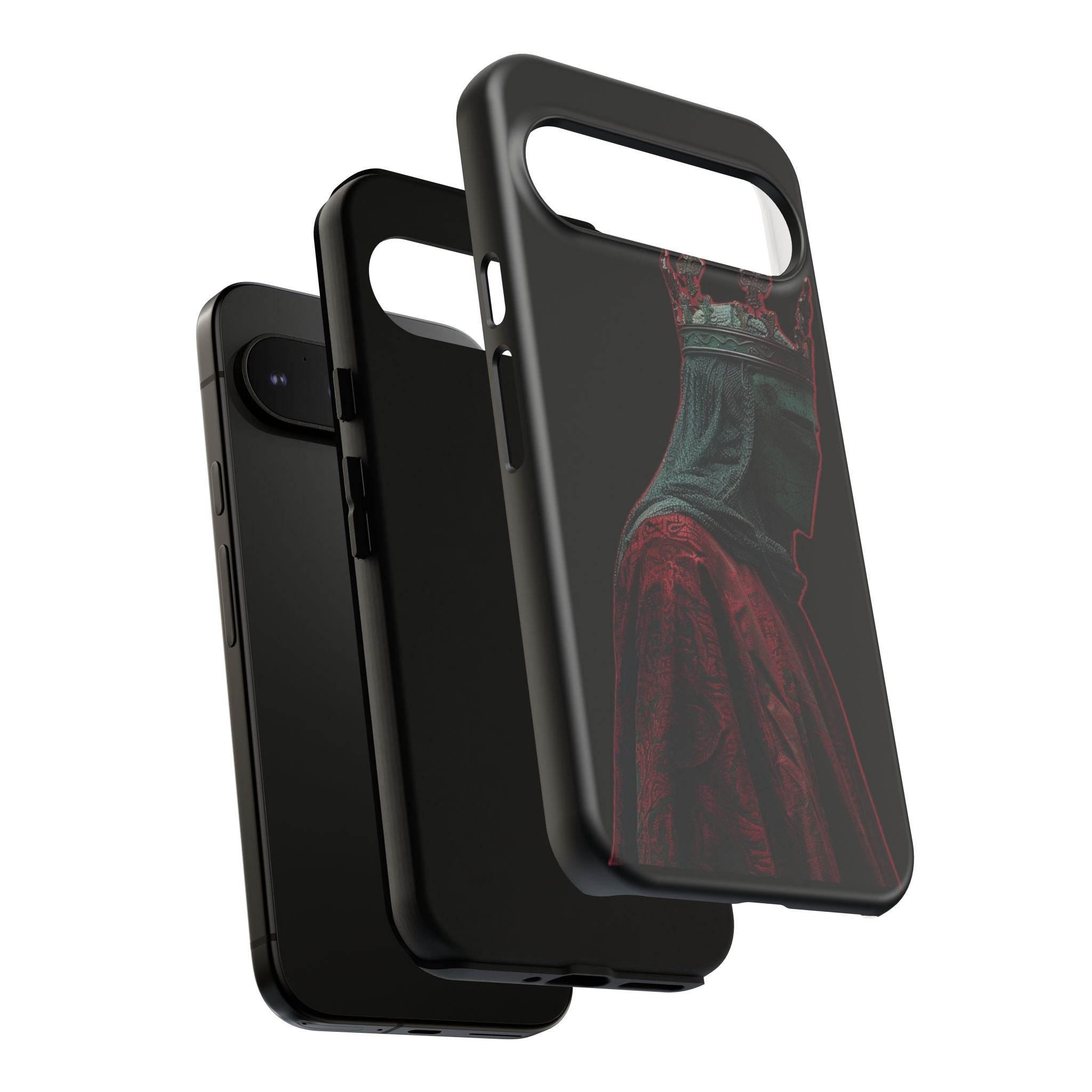 Medieval King Phone Case — Dark Red Gothic Crown Protective Tough Case