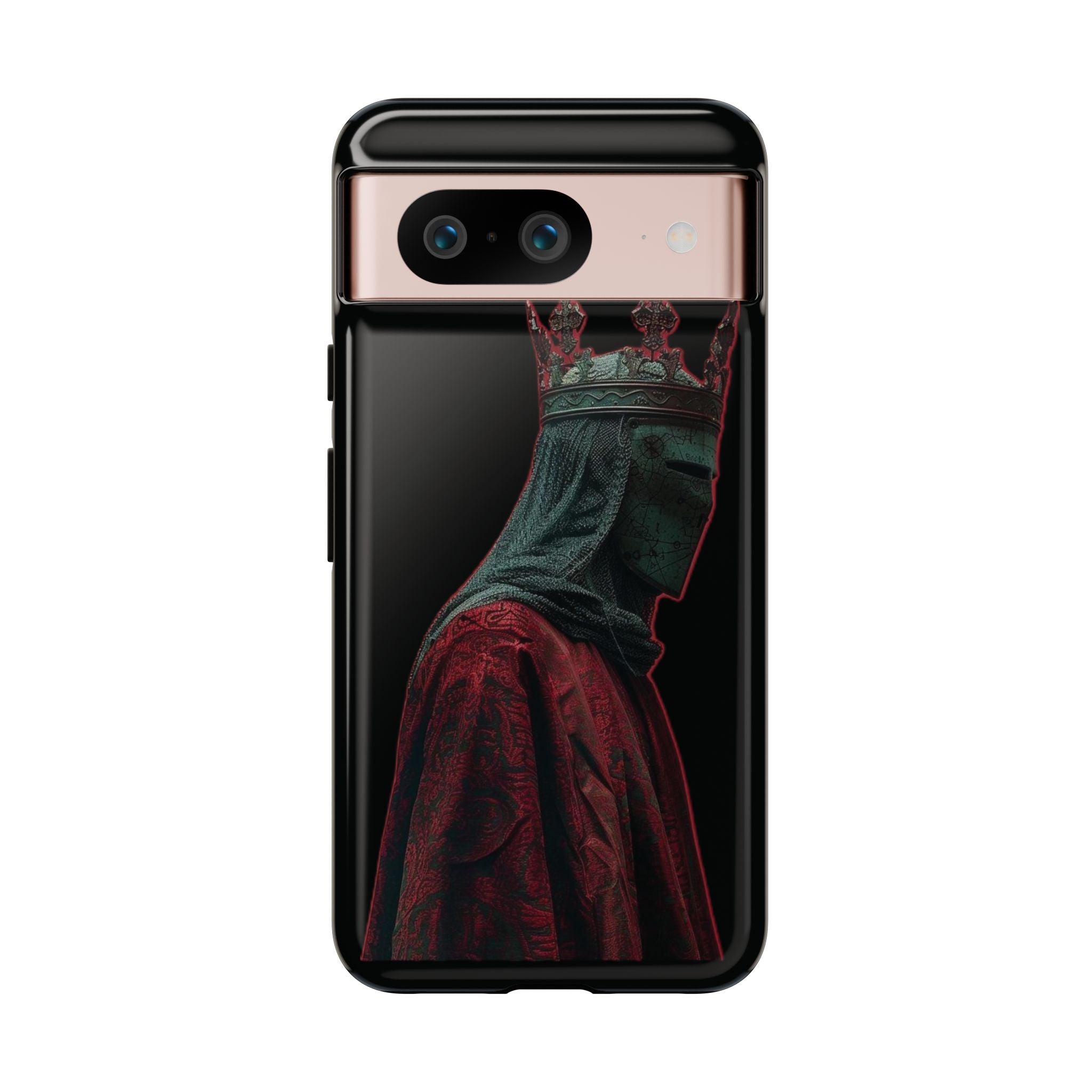 Medieval King Phone Case — Dark Red Gothic Crown Protective Tough Case