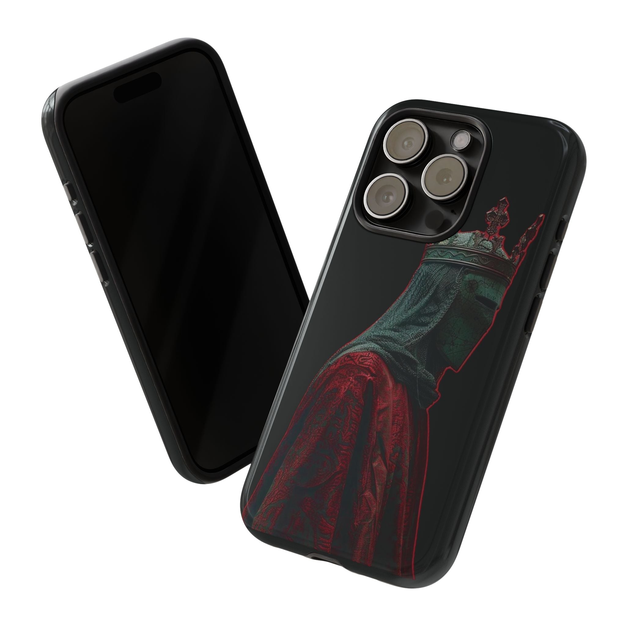 Medieval King Phone Case — Dark Red Gothic Crown Protective Tough Case