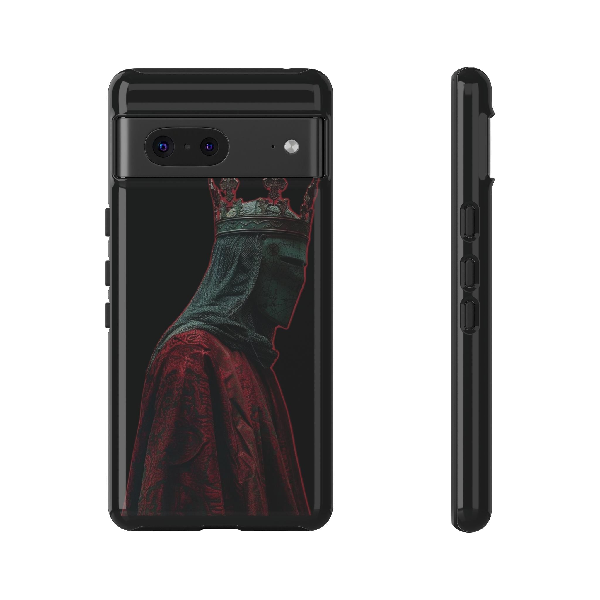 Medieval King Phone Case — Dark Red Gothic Crown Protective Tough Case