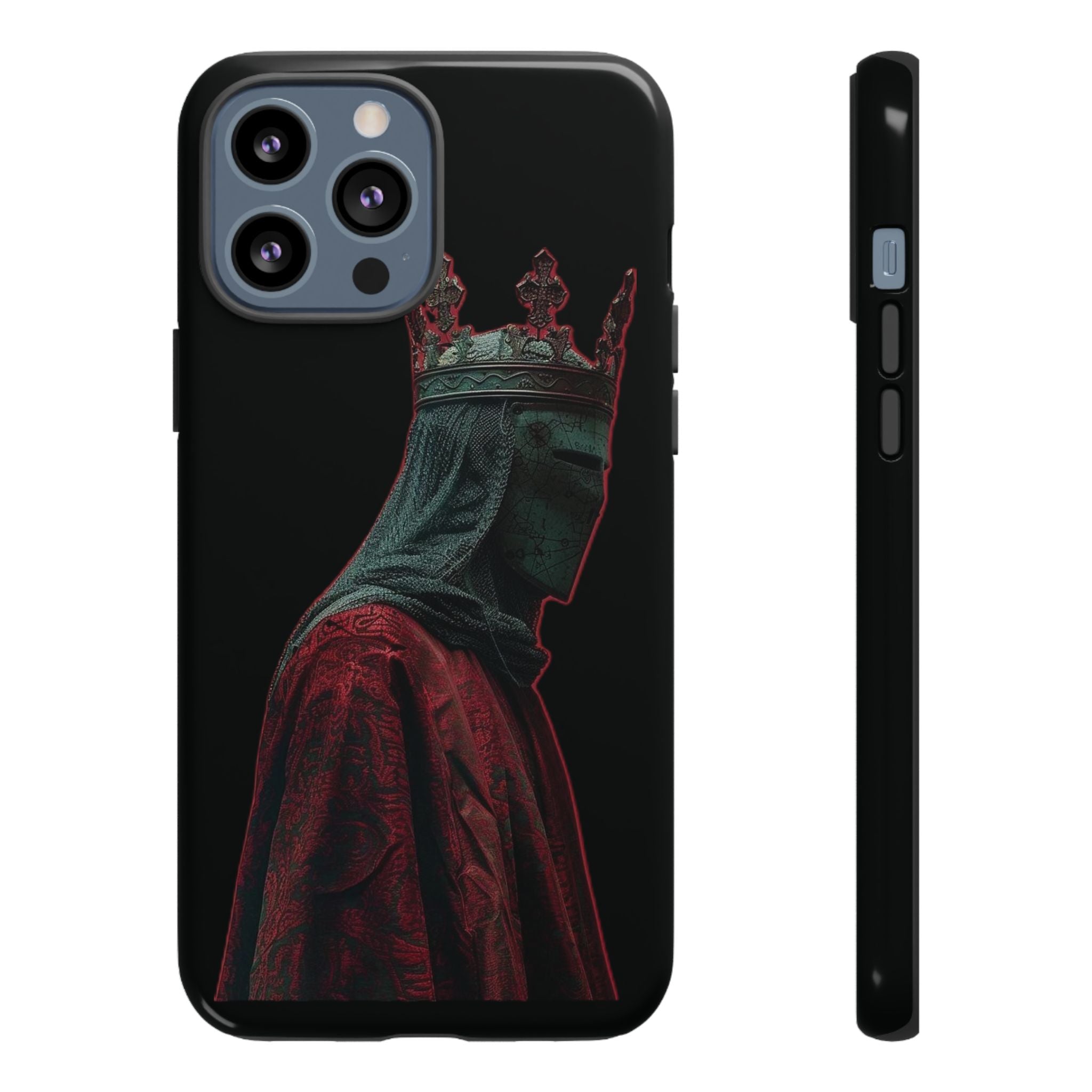 Medieval King Phone Case — Dark Red Gothic Crown Protective Tough Case
