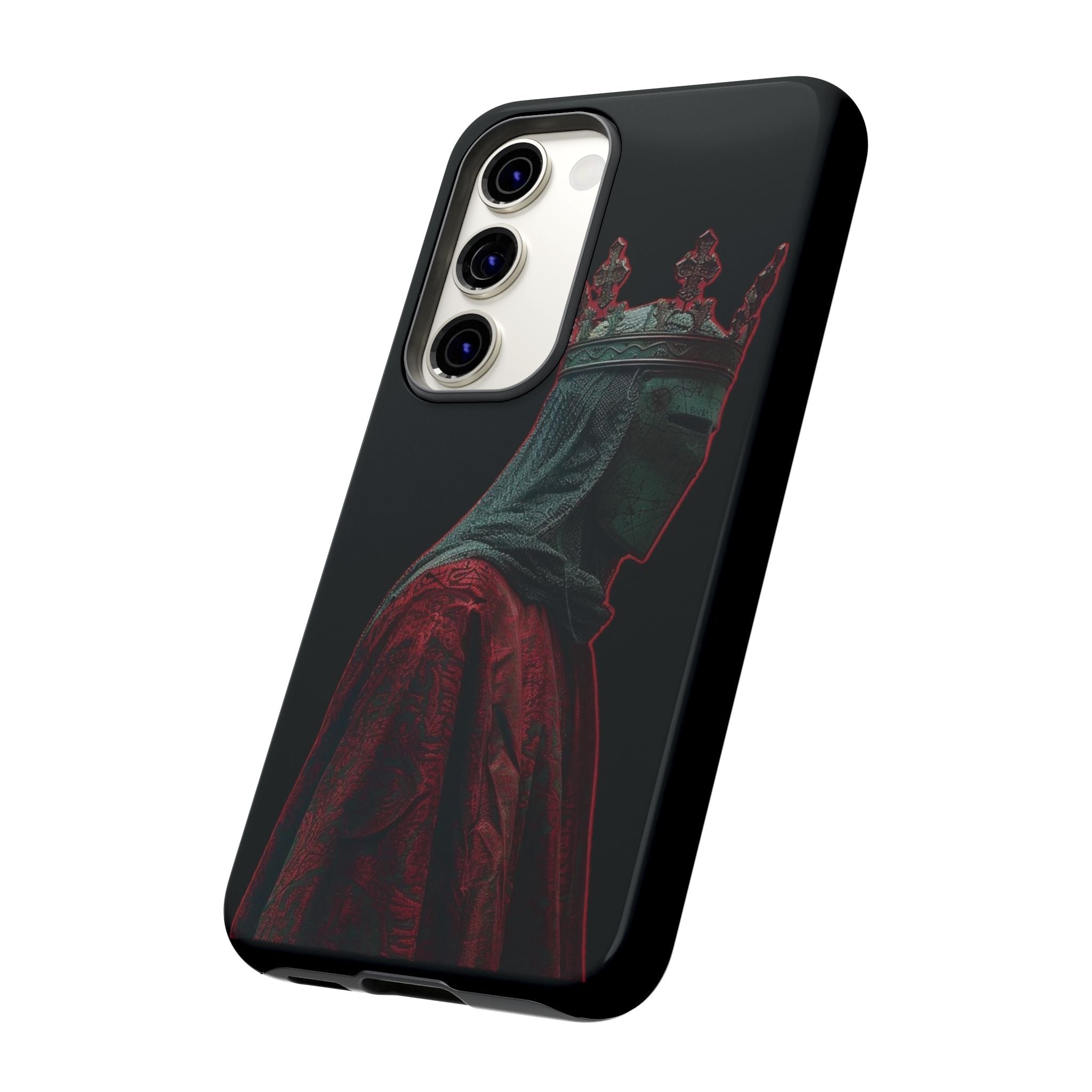 Medieval King Phone Case — Dark Red Gothic Crown Protective Tough Case
