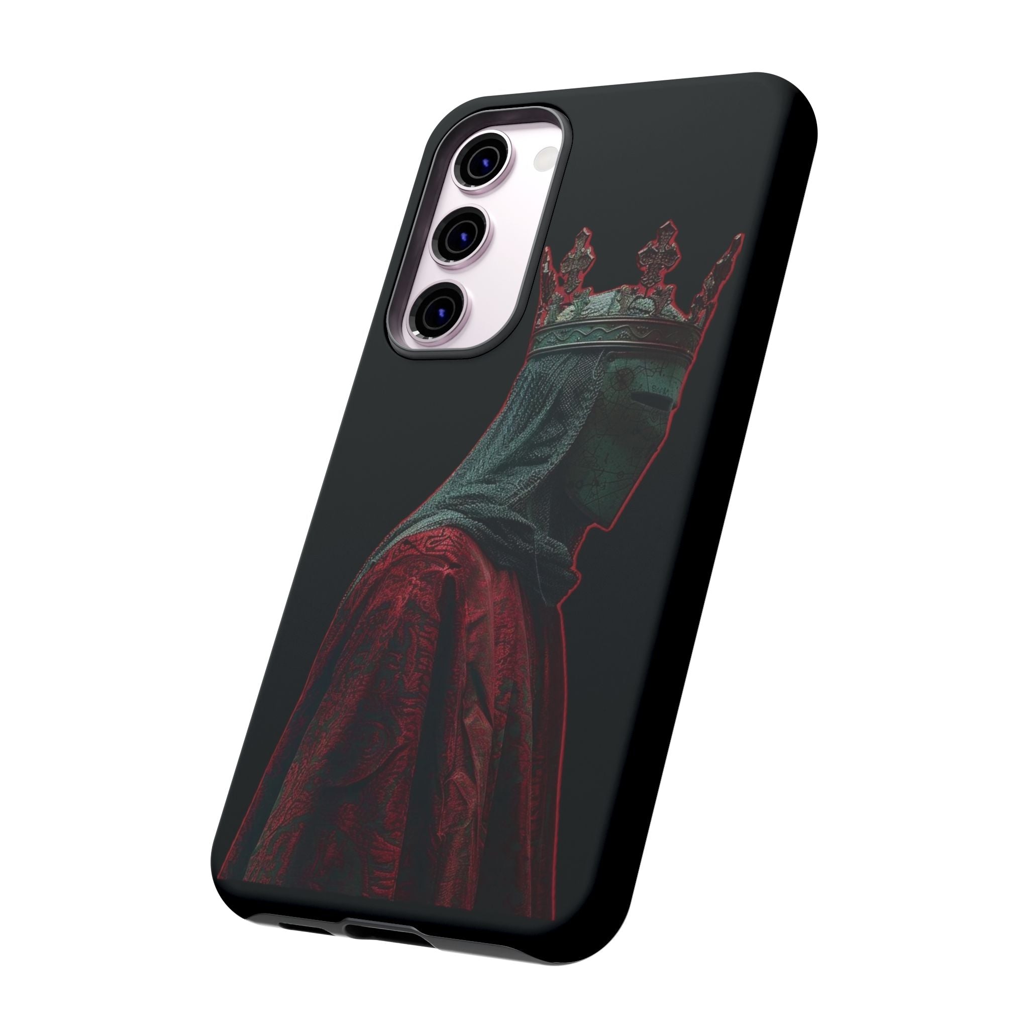 Medieval King Phone Case — Dark Red Gothic Crown Protective Tough Case