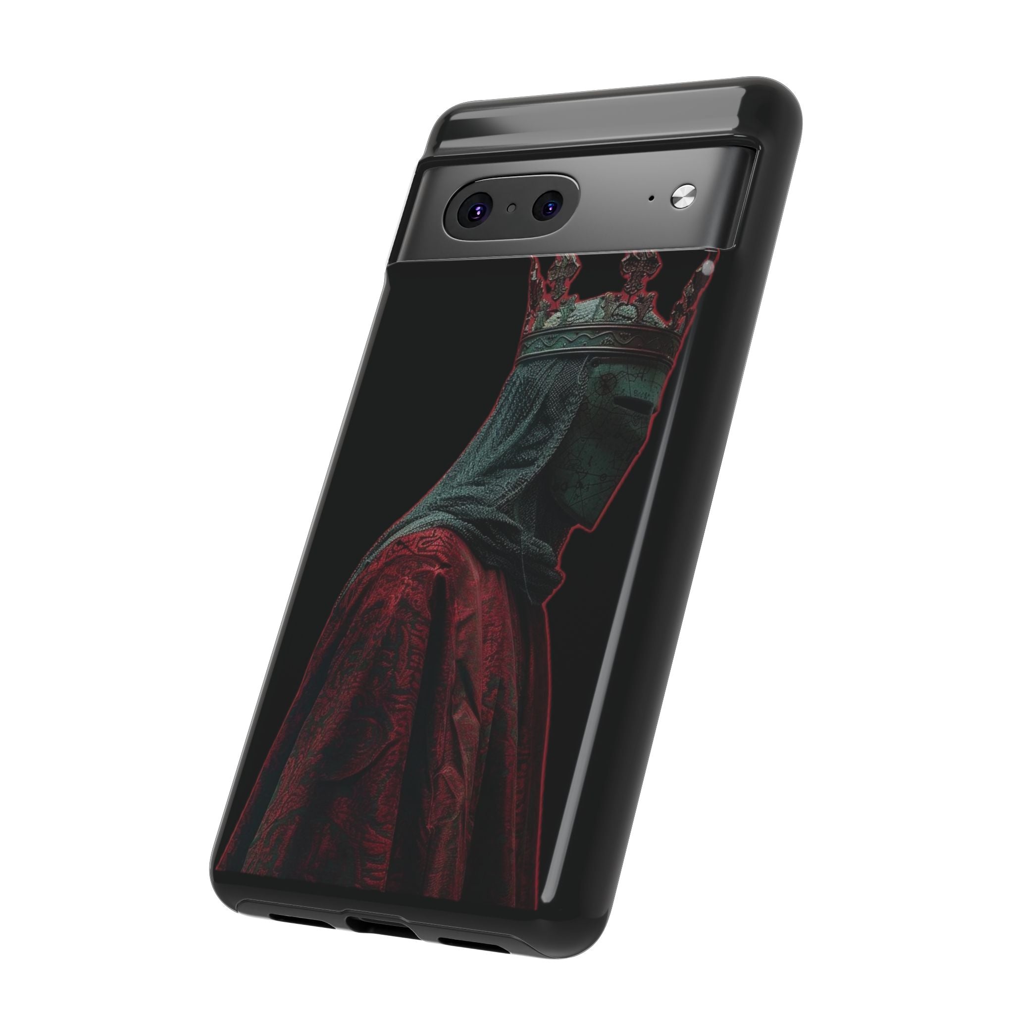 Medieval King Phone Case — Dark Red Gothic Crown Protective Tough Case