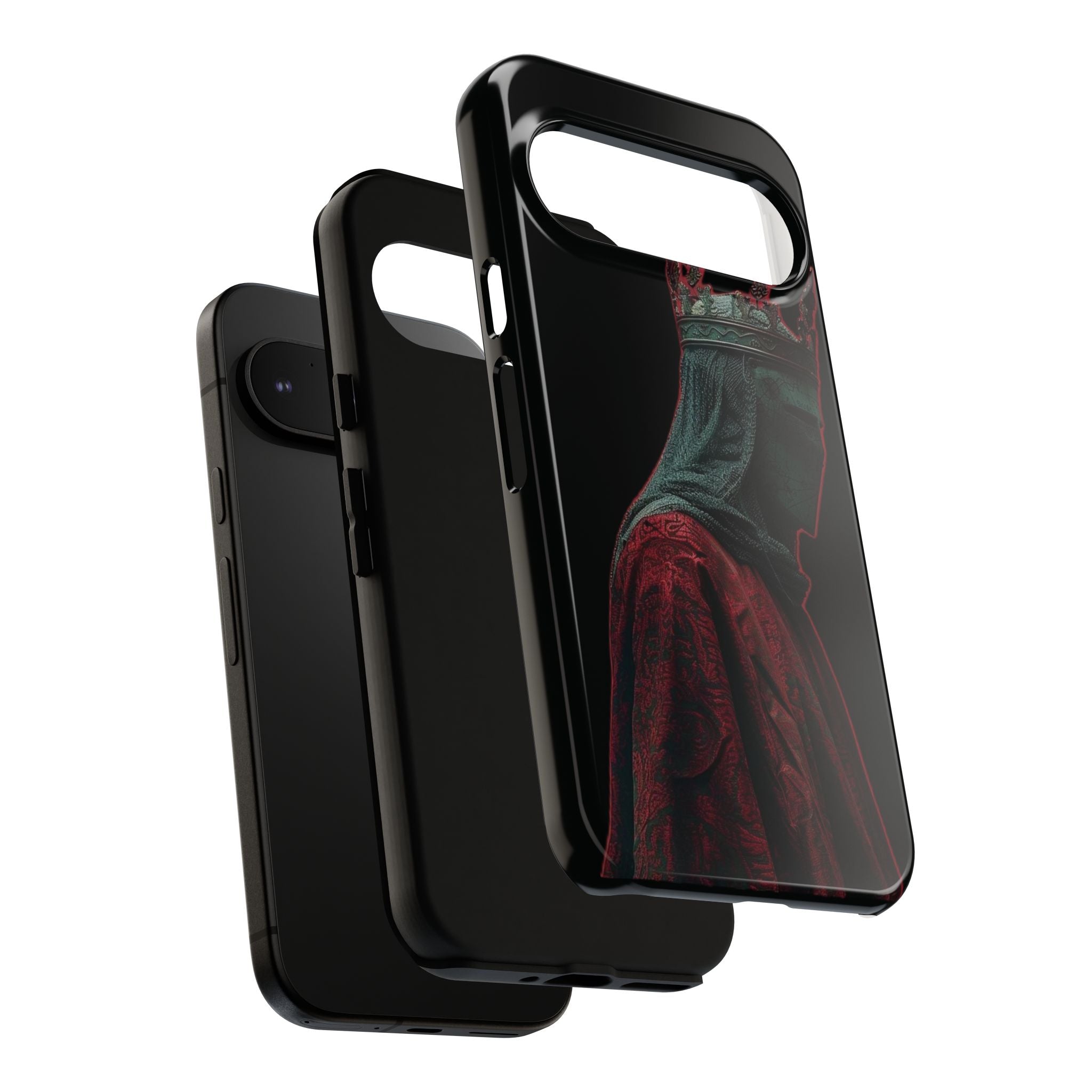 Medieval King Phone Case — Dark Red Gothic Crown Protective Tough Case