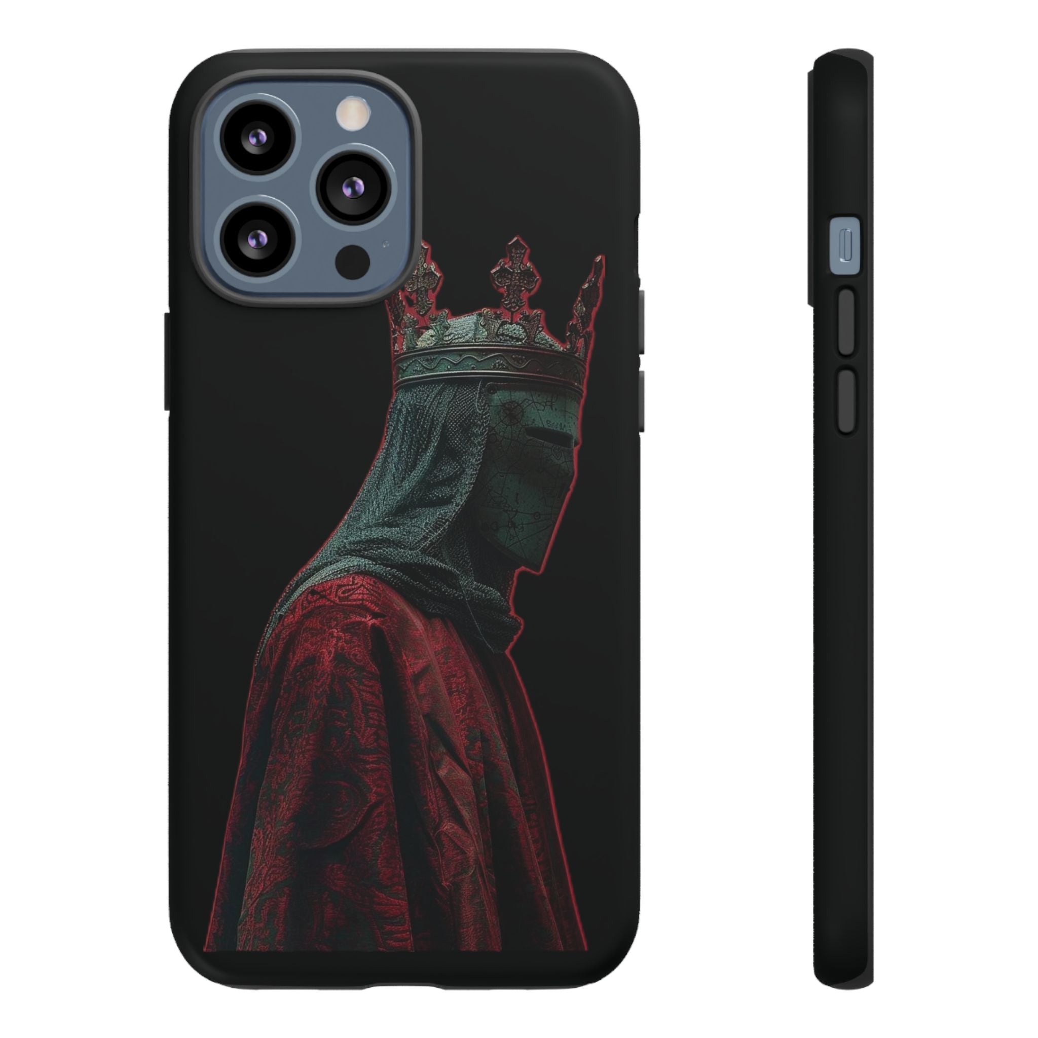 Medieval King Phone Case — Dark Red Gothic Crown Protective Tough Case