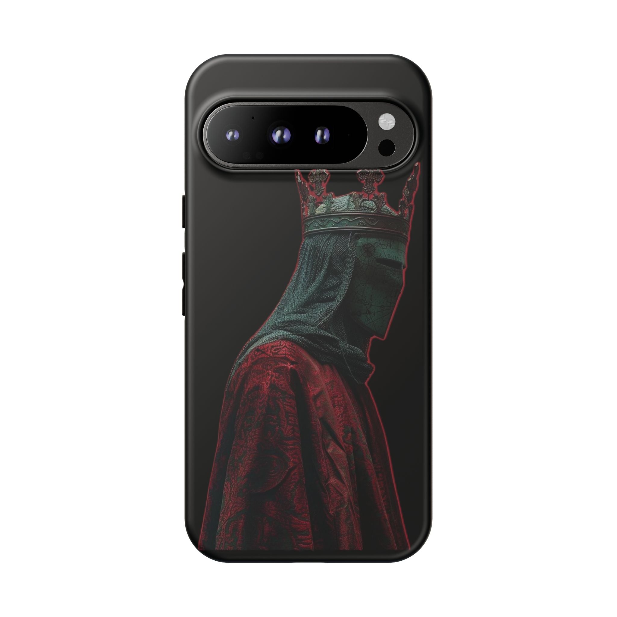 Medieval King Phone Case — Dark Red Gothic Crown Protective Tough Case