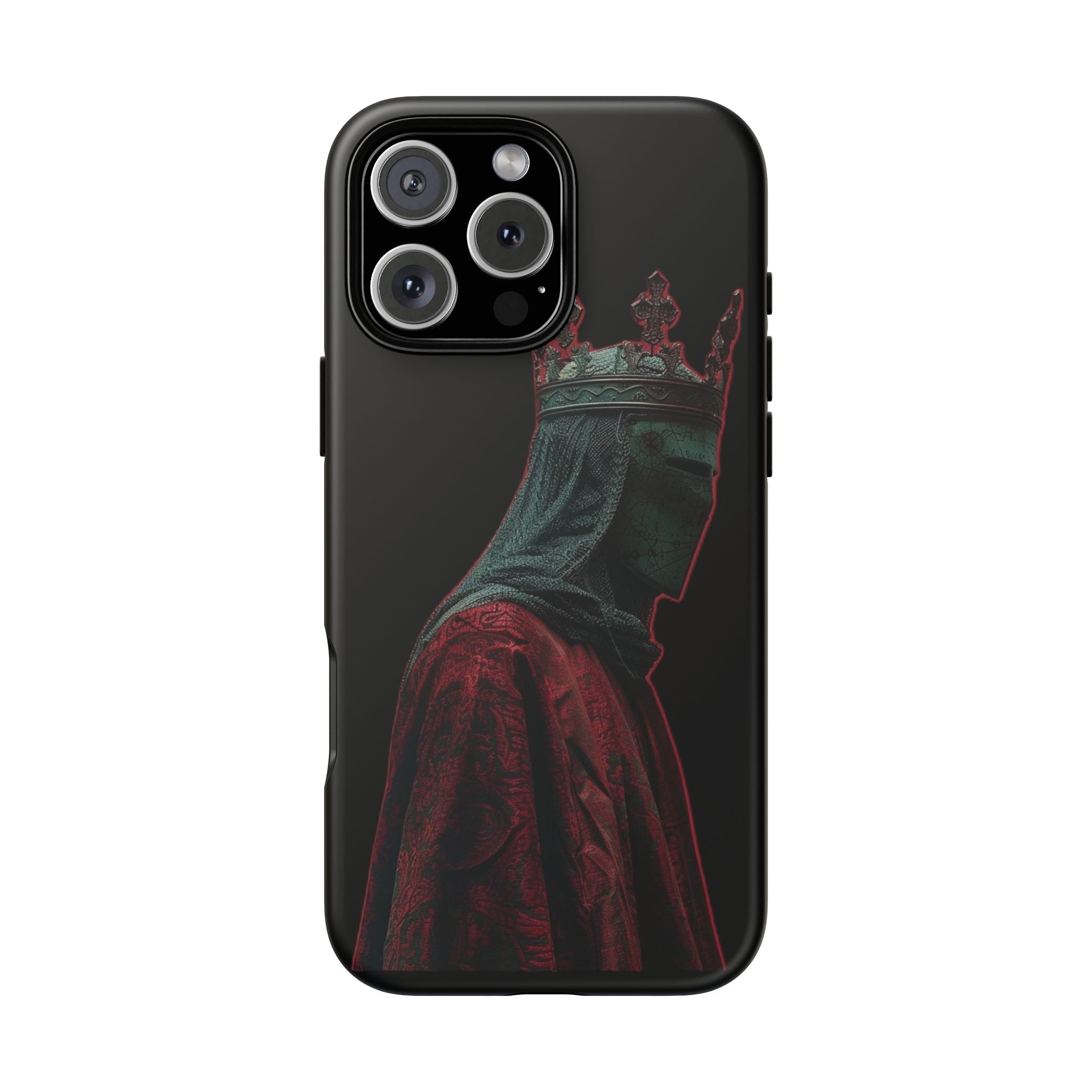 Medieval King Phone Case — Dark Red Gothic Crown Protective Tough Case