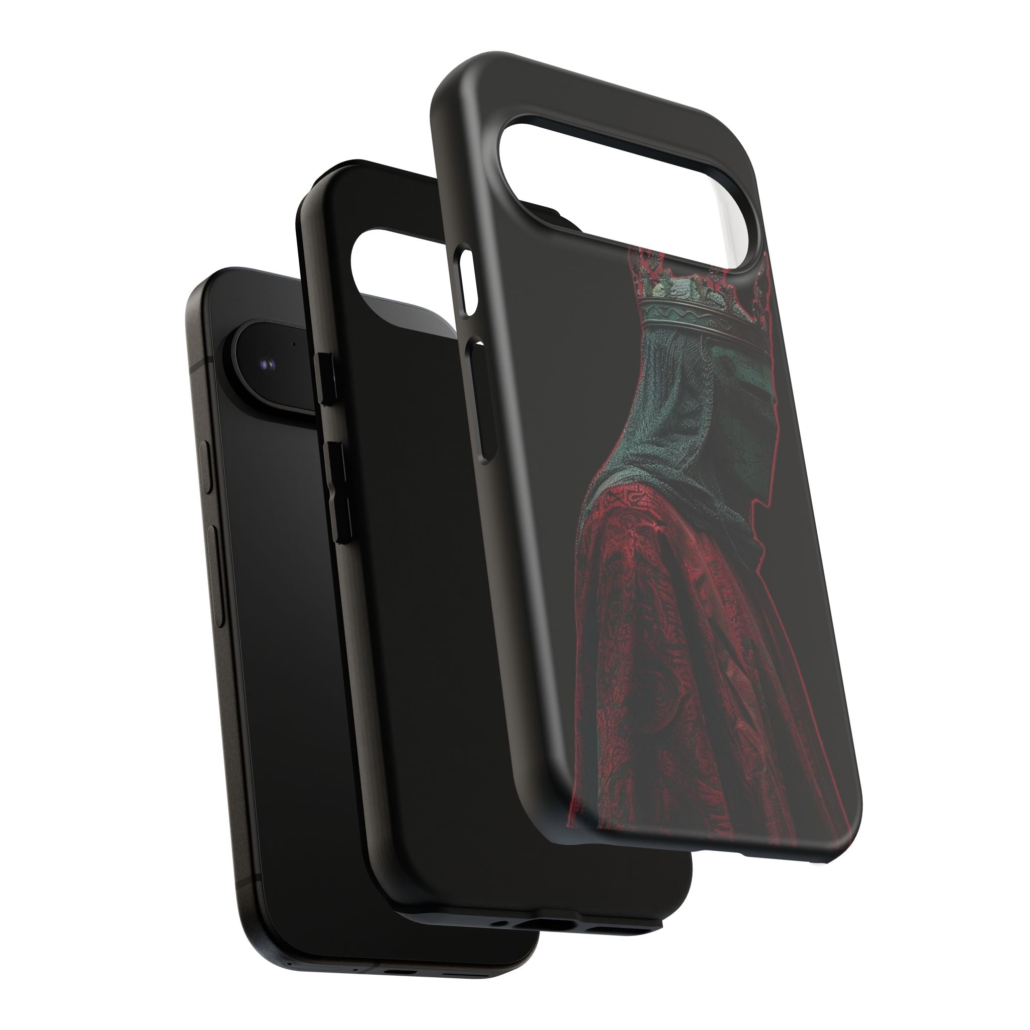 Medieval King Phone Case — Dark Red Gothic Crown Protective Tough Case