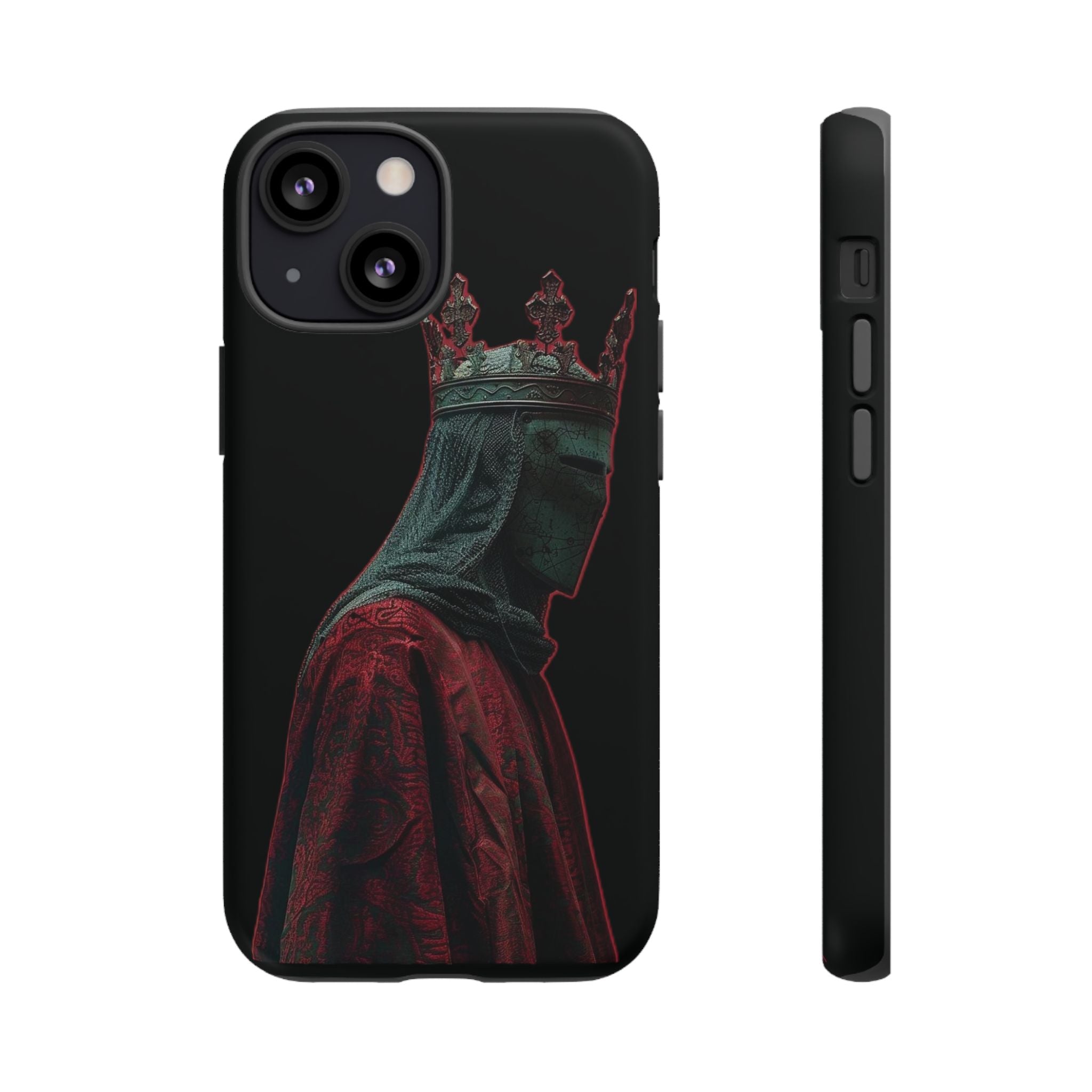 Medieval King Phone Case — Dark Red Gothic Crown Protective Tough Case