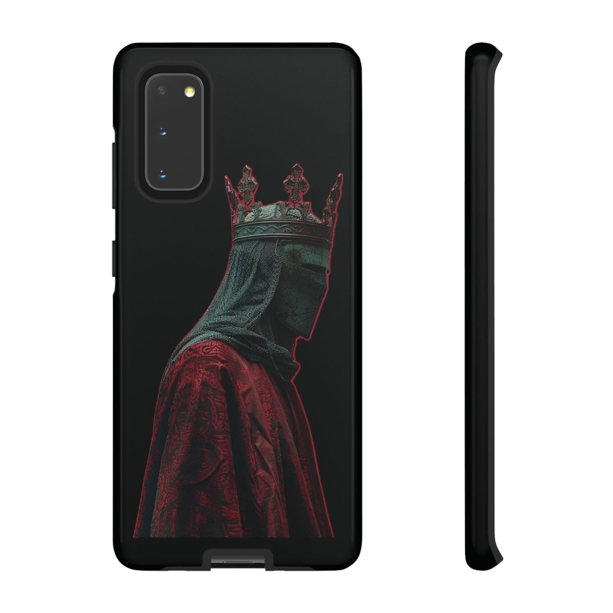 Medieval King Phone Case — Dark Red Gothic Crown Protective Tough Case