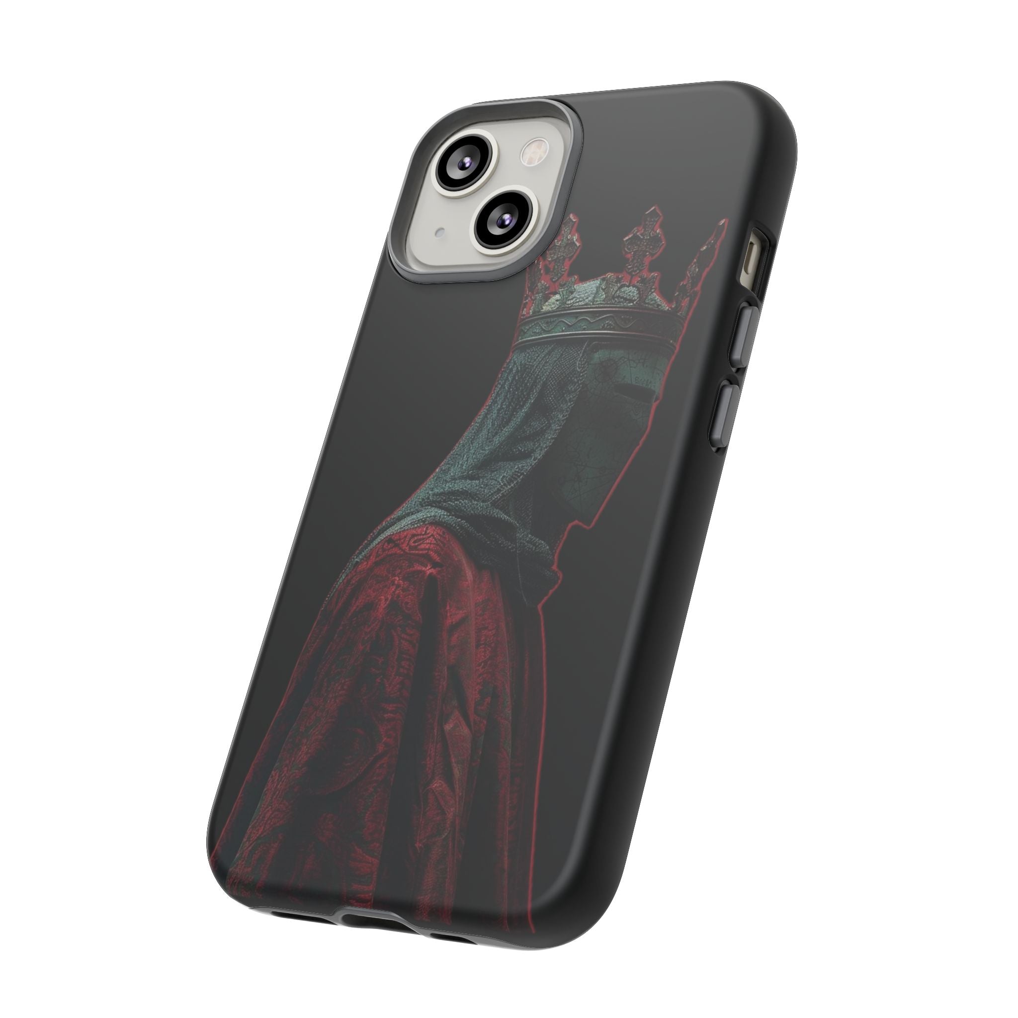Medieval King Phone Case — Dark Red Gothic Crown Protective Tough Case