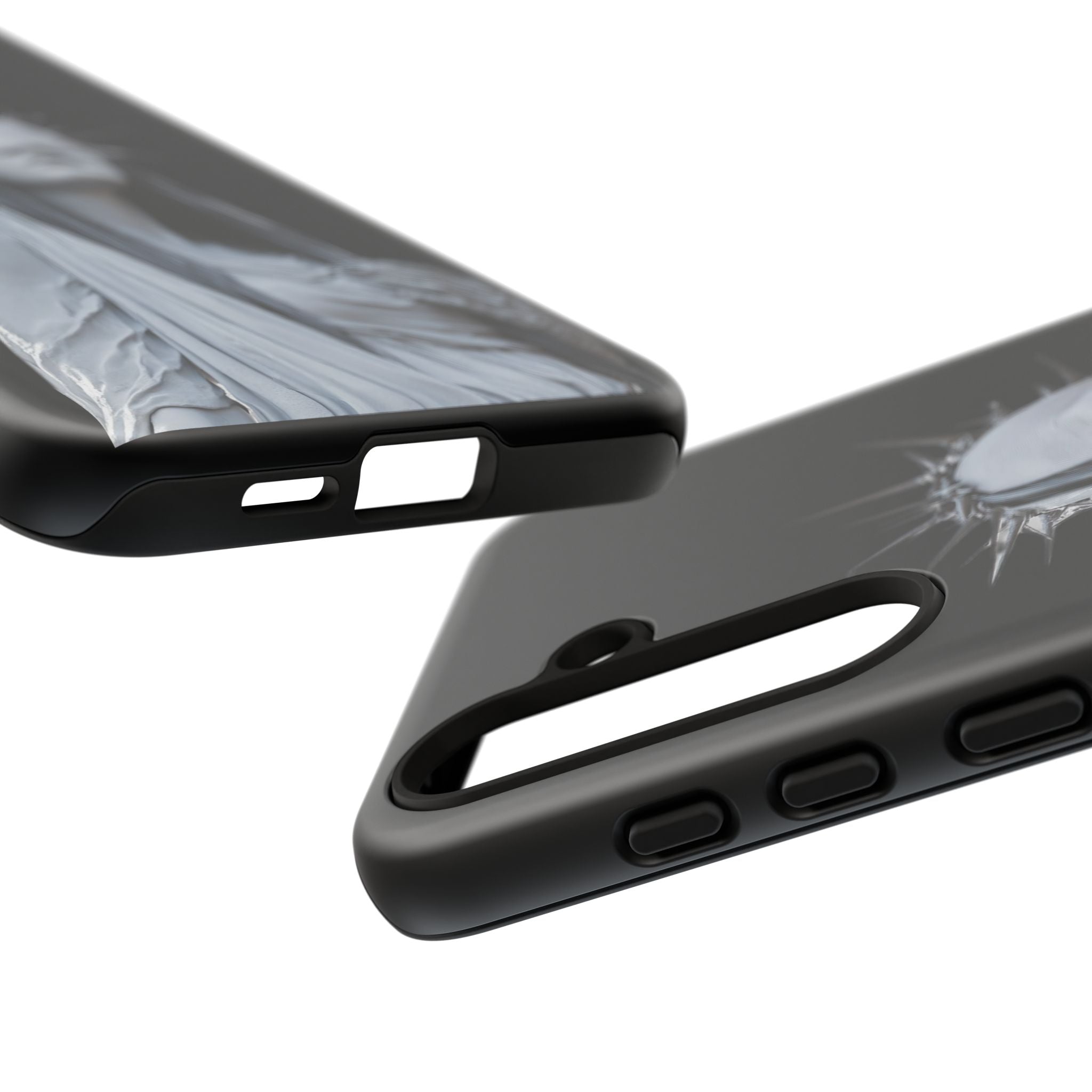 Gothic Statue Phone Case – Blindfolded Lady with Crown Protective Tough Case