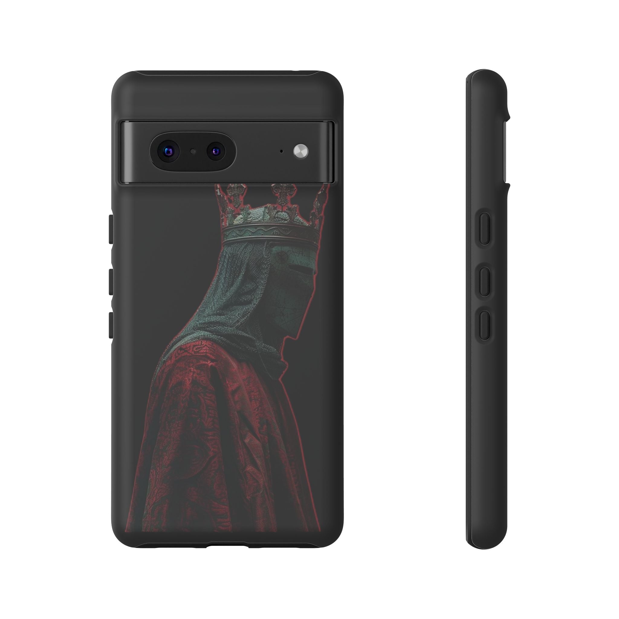 Medieval King Phone Case — Dark Red Gothic Crown Protective Tough Case