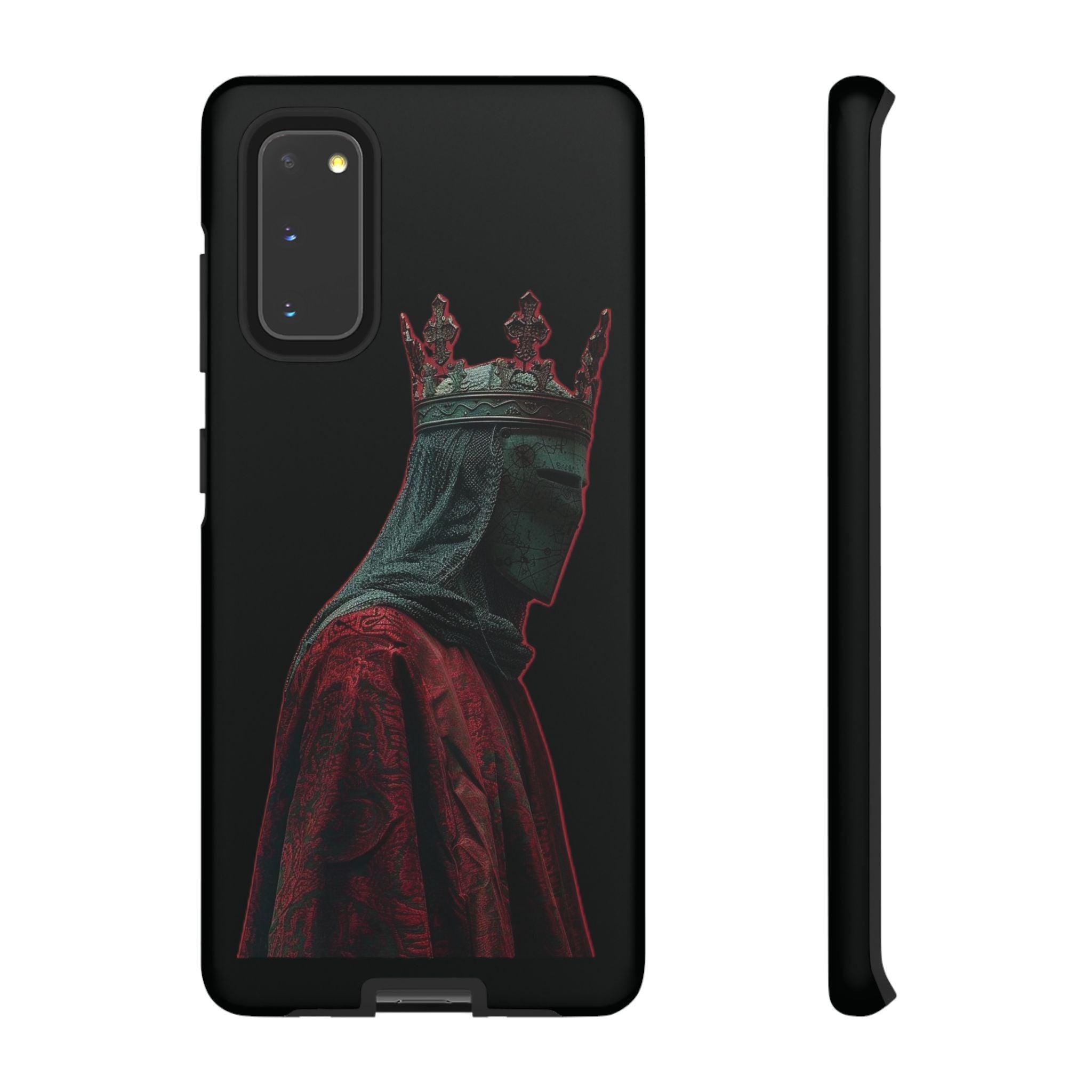 Medieval King Phone Case — Dark Red Gothic Crown Protective Tough Case