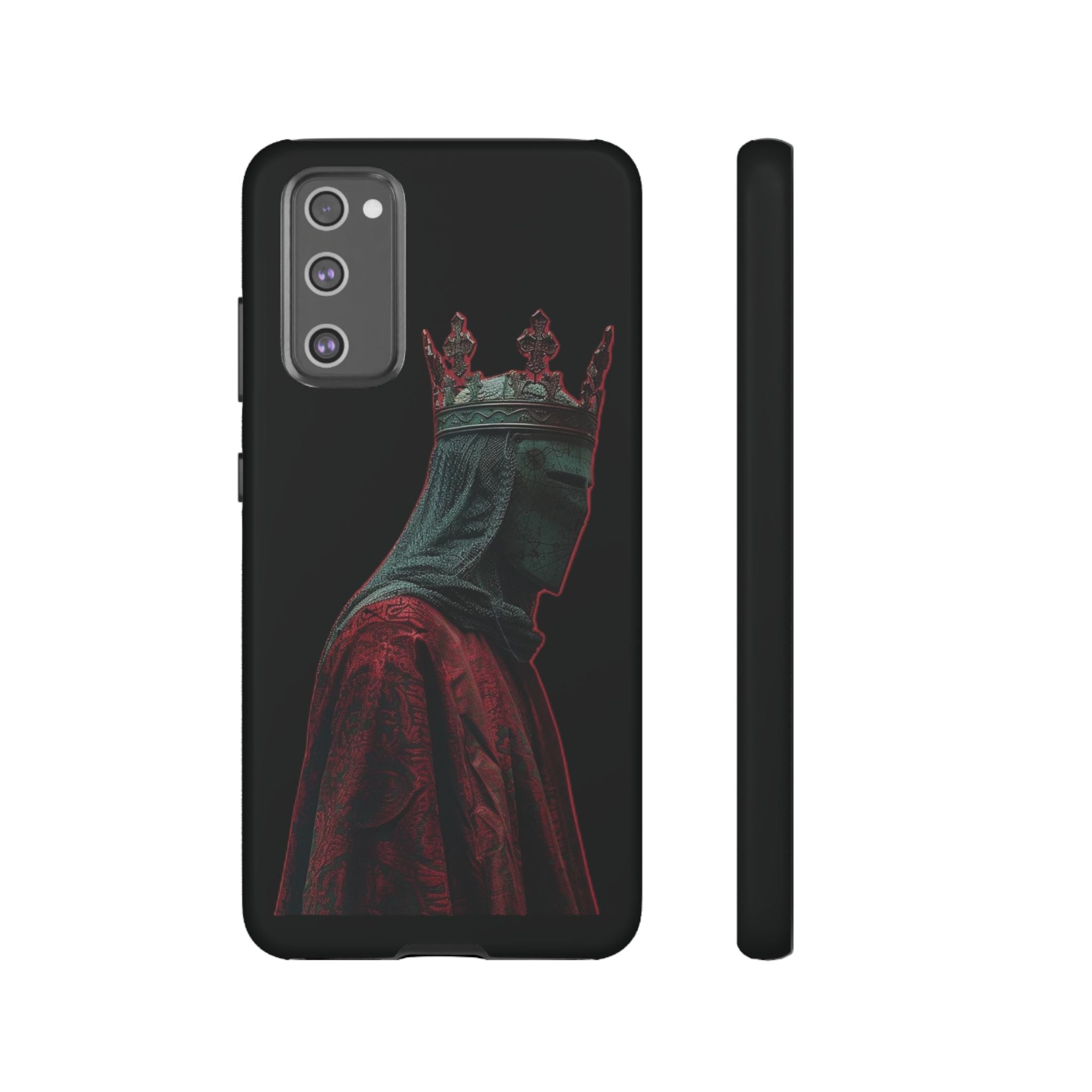 Medieval King Phone Case — Dark Red Gothic Crown Protective Tough Case