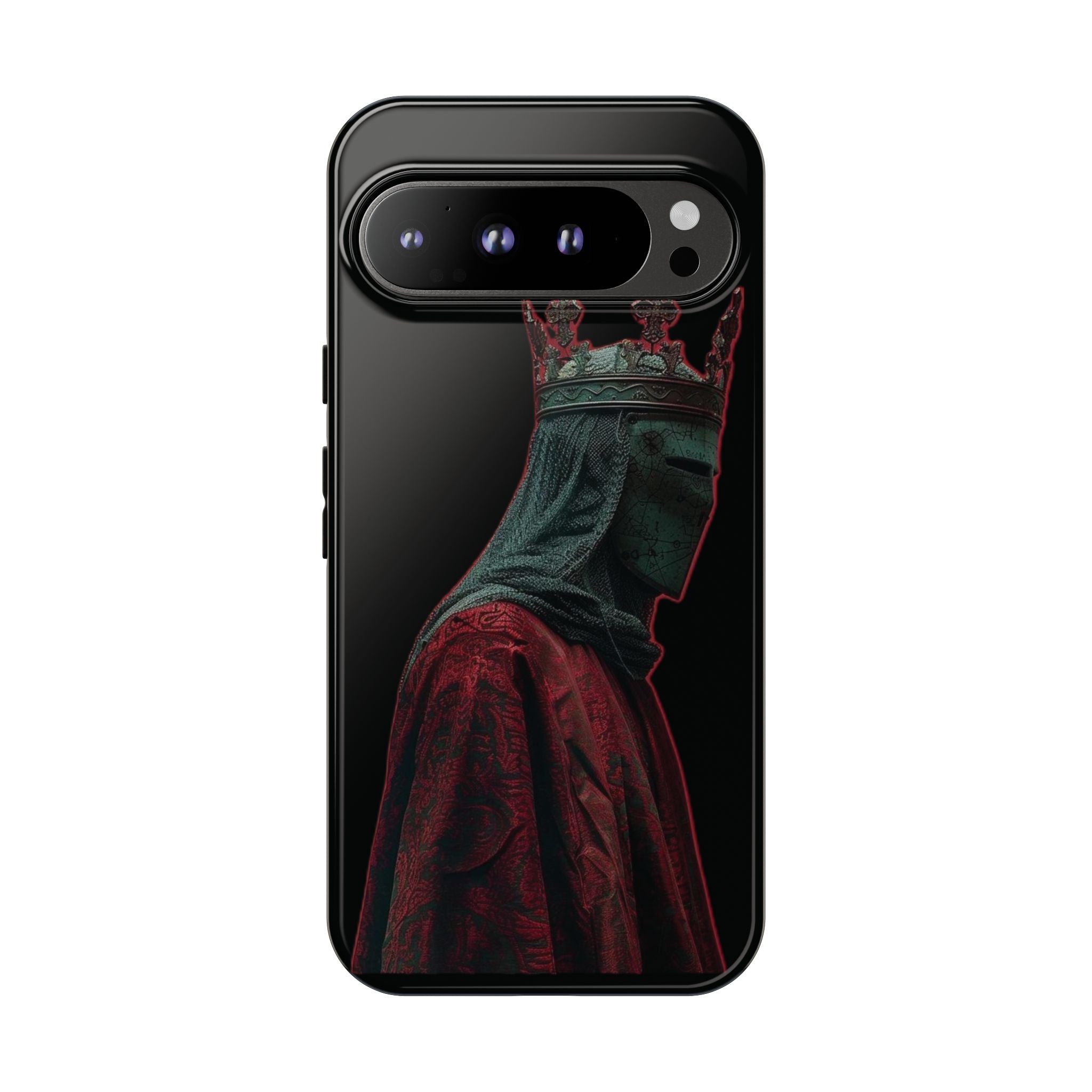 Medieval King Phone Case — Dark Red Gothic Crown Protective Tough Case