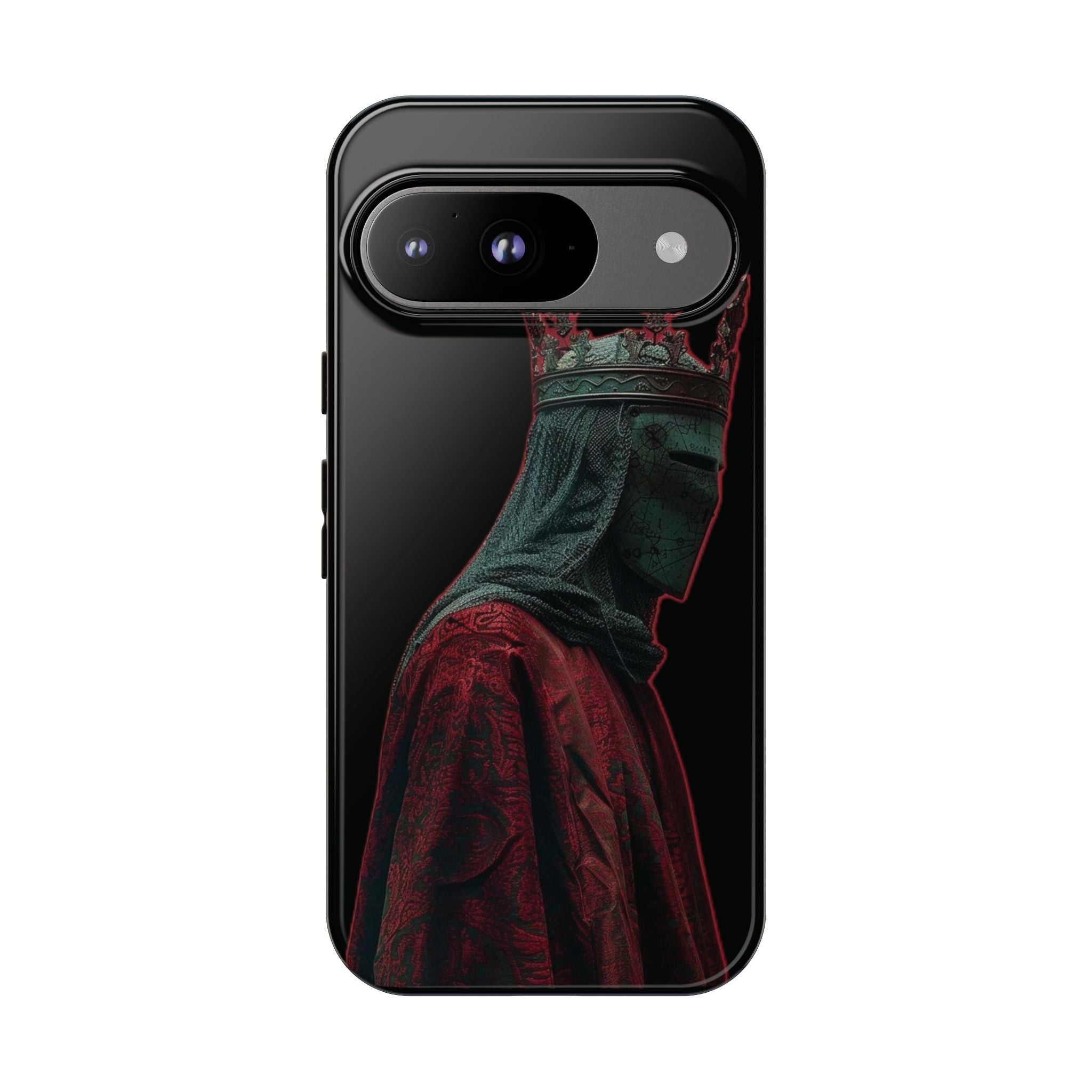 Medieval King Phone Case — Dark Red Gothic Crown Protective Tough Case