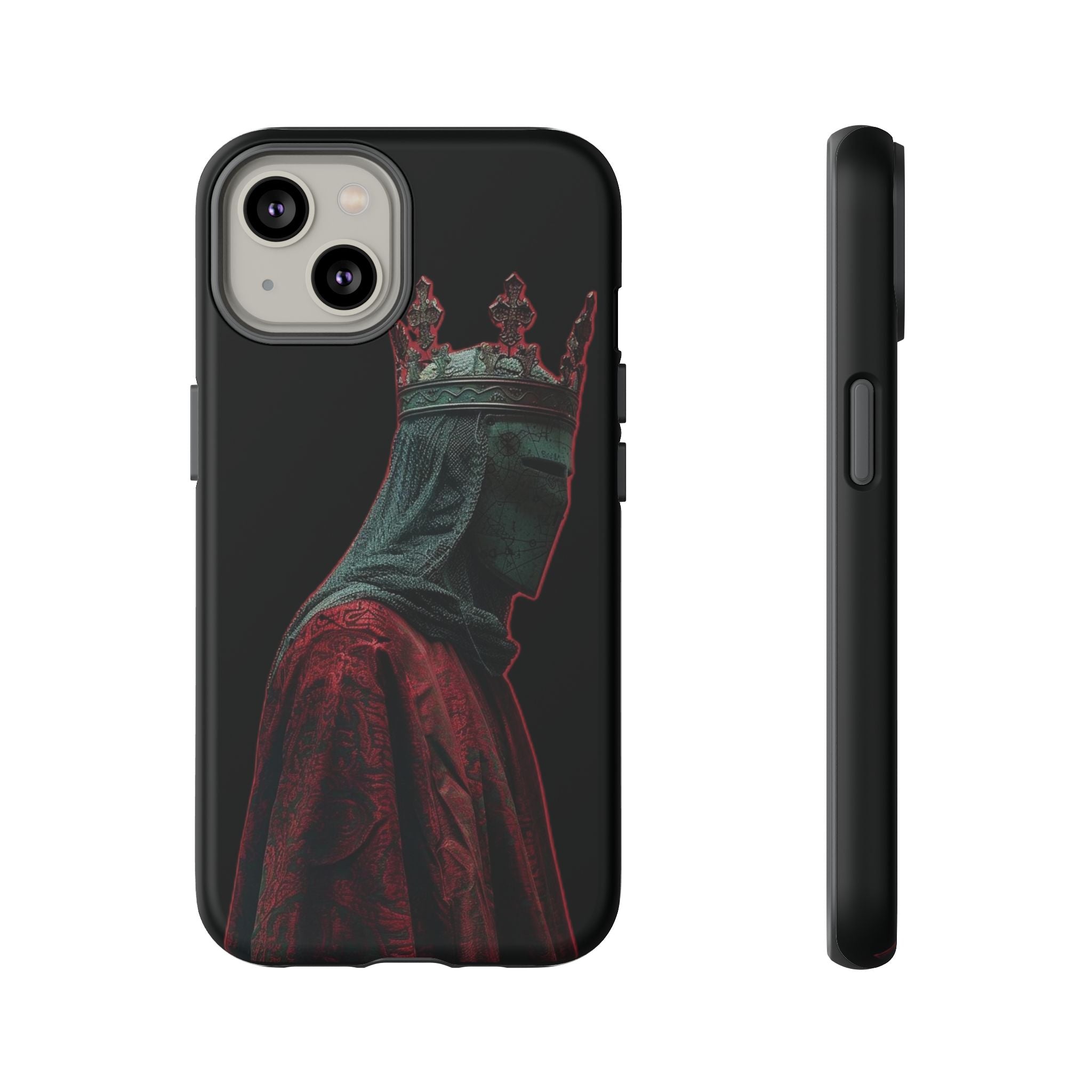 Medieval King Phone Case — Dark Red Gothic Crown Protective Tough Case