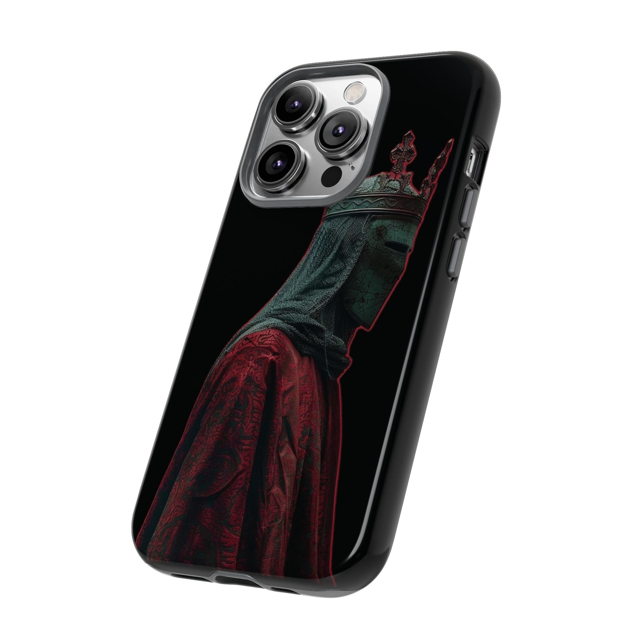 Medieval King Phone Case — Dark Red Gothic Crown Protective Tough Case