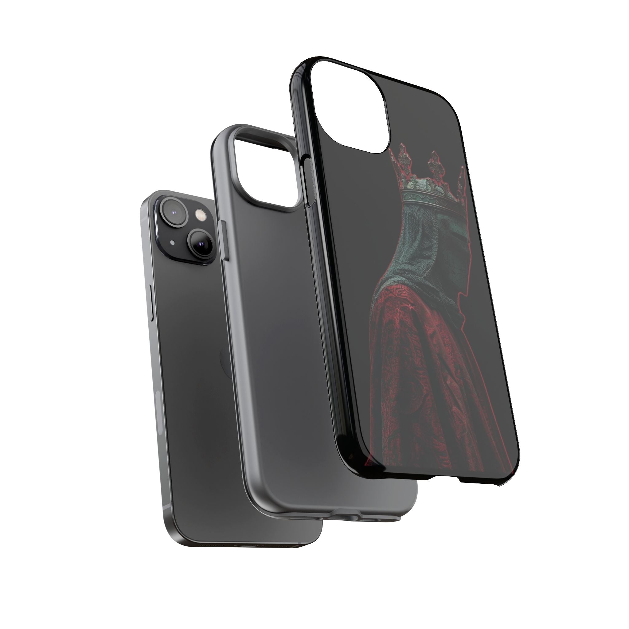 Medieval King Phone Case — Dark Red Gothic Crown Protective Tough Case