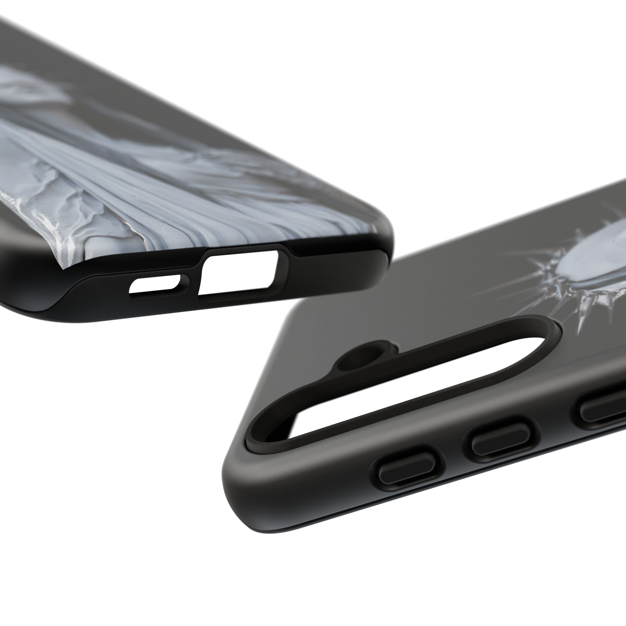 Gothic Statue Phone Case – Blindfolded Lady with Crown Protective Tough Case