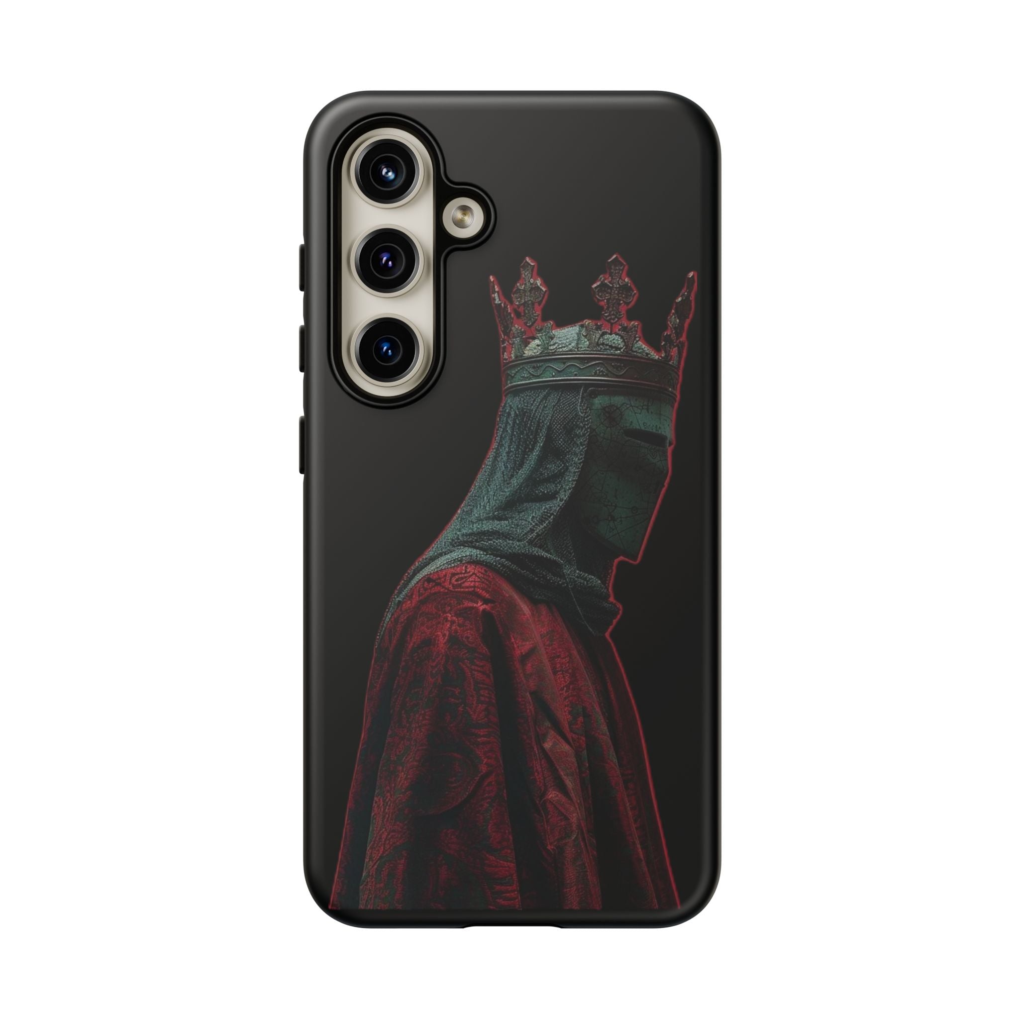 Medieval King Phone Case — Dark Red Gothic Crown Protective Tough Case