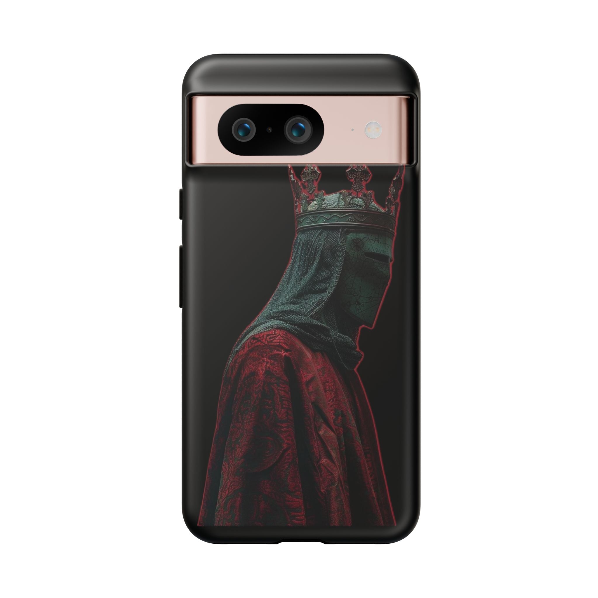 Medieval King Phone Case — Dark Red Gothic Crown Protective Tough Case