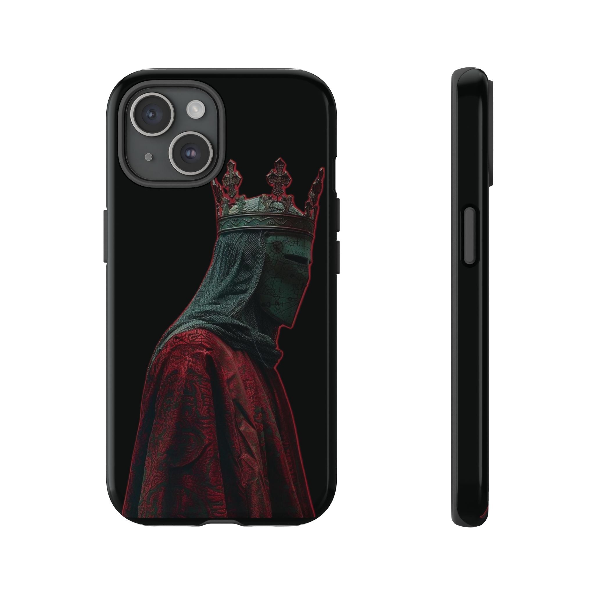 Medieval King Phone Case — Dark Red Gothic Crown Protective Tough Case