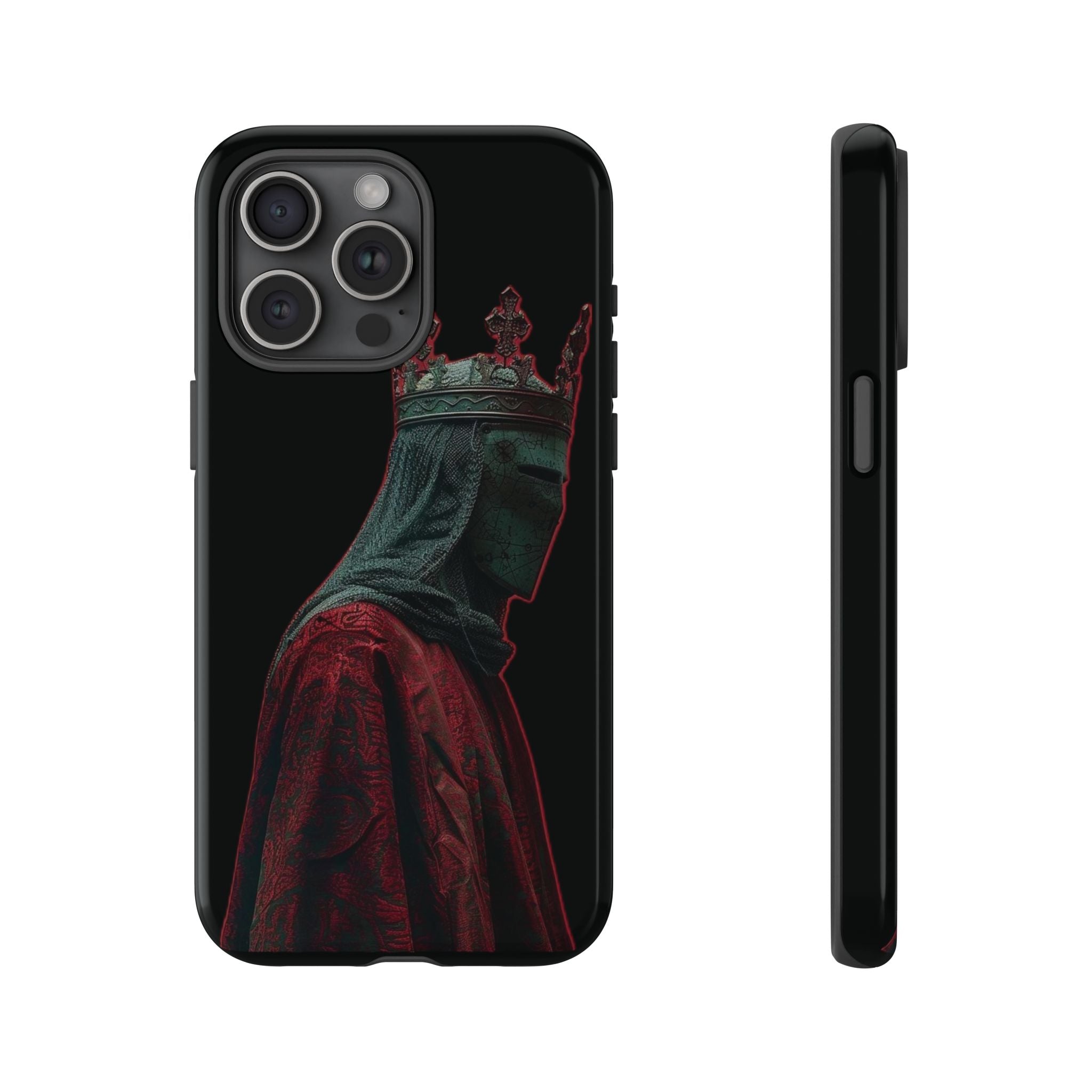 Medieval King Phone Case — Dark Red Gothic Crown Protective Tough Case