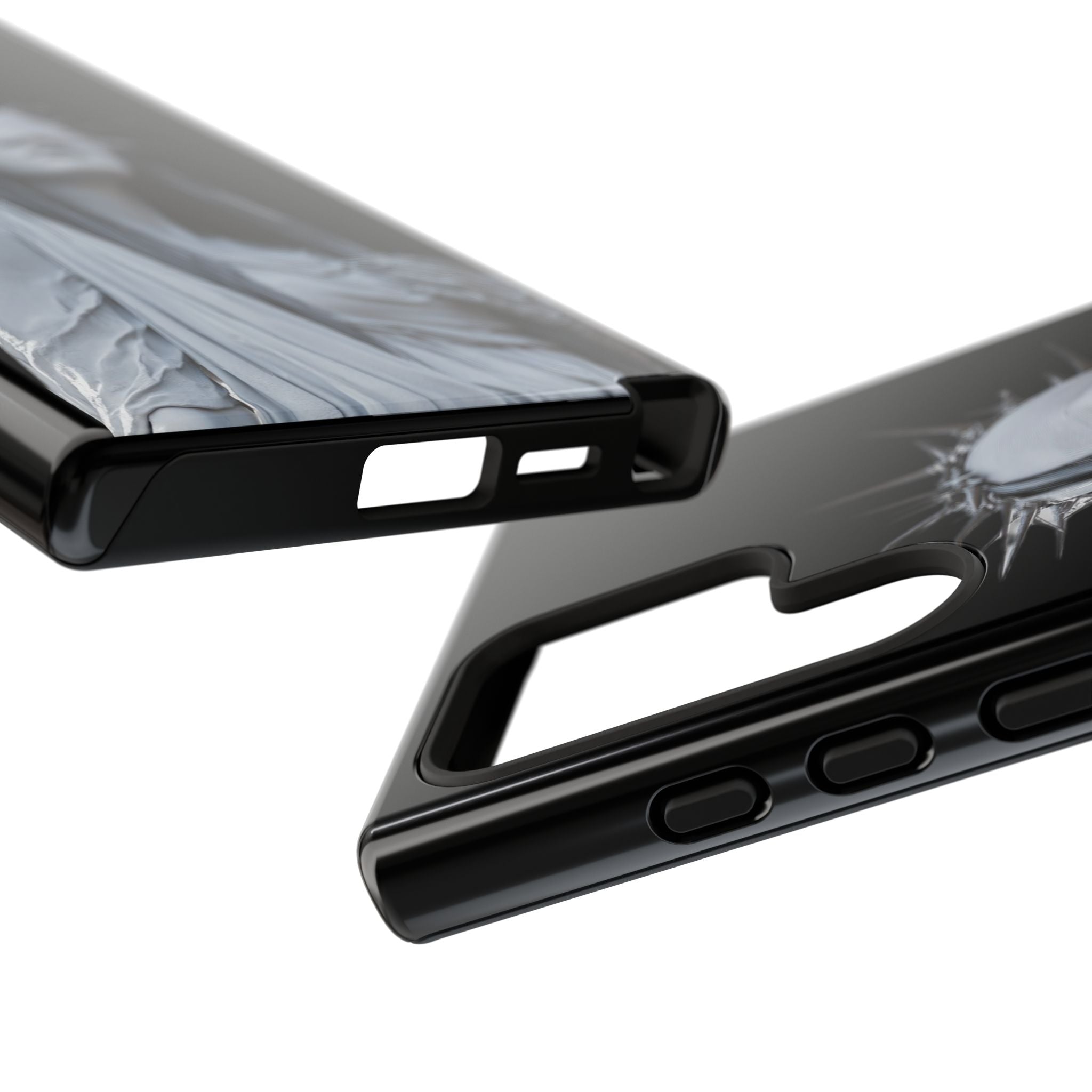 Gothic Statue Phone Case – Blindfolded Lady with Crown Protective Tough Case