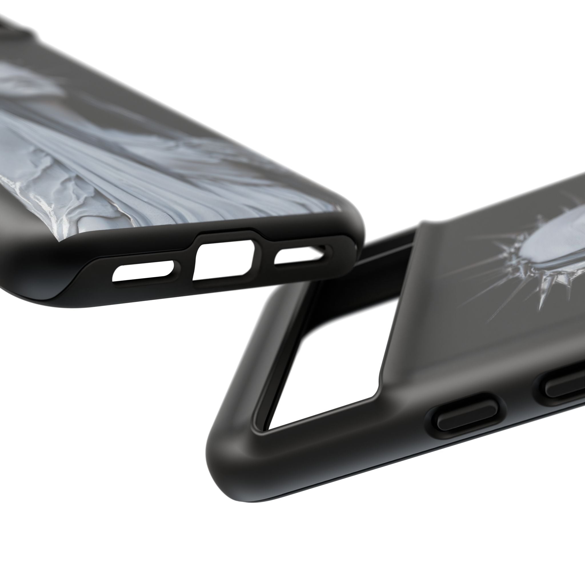 Gothic Statue Phone Case – Blindfolded Lady with Crown Protective Tough Case