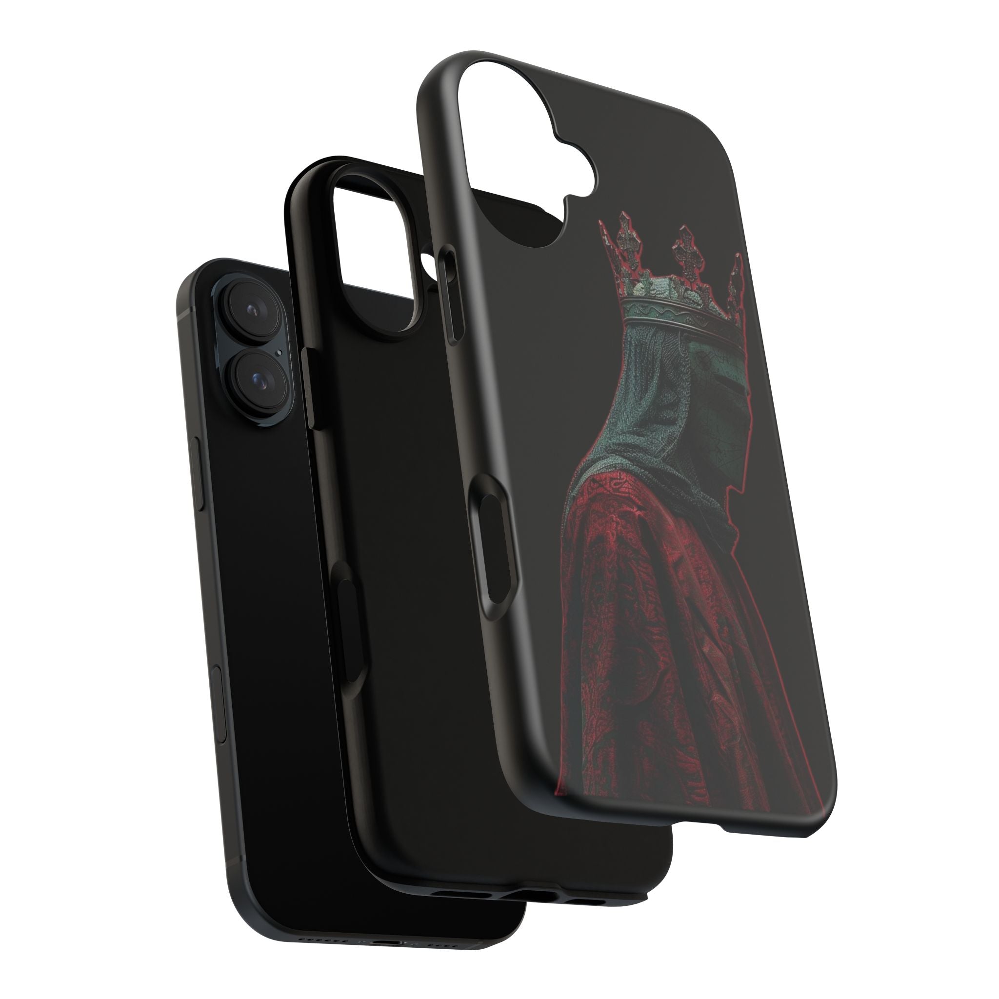Medieval King Phone Case — Dark Red Gothic Crown Protective Tough Case