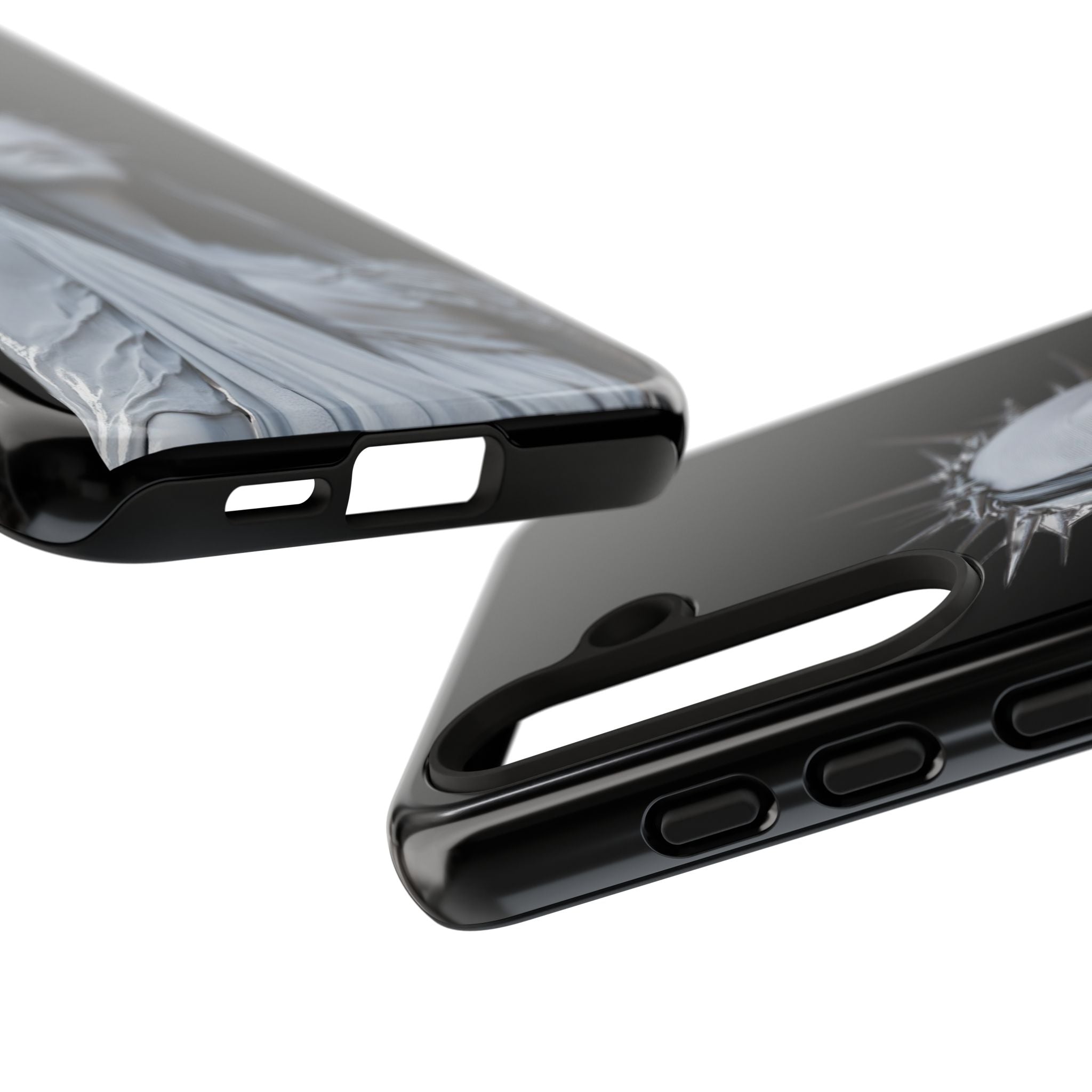 Gothic Statue Phone Case – Blindfolded Lady with Crown Protective Tough Case