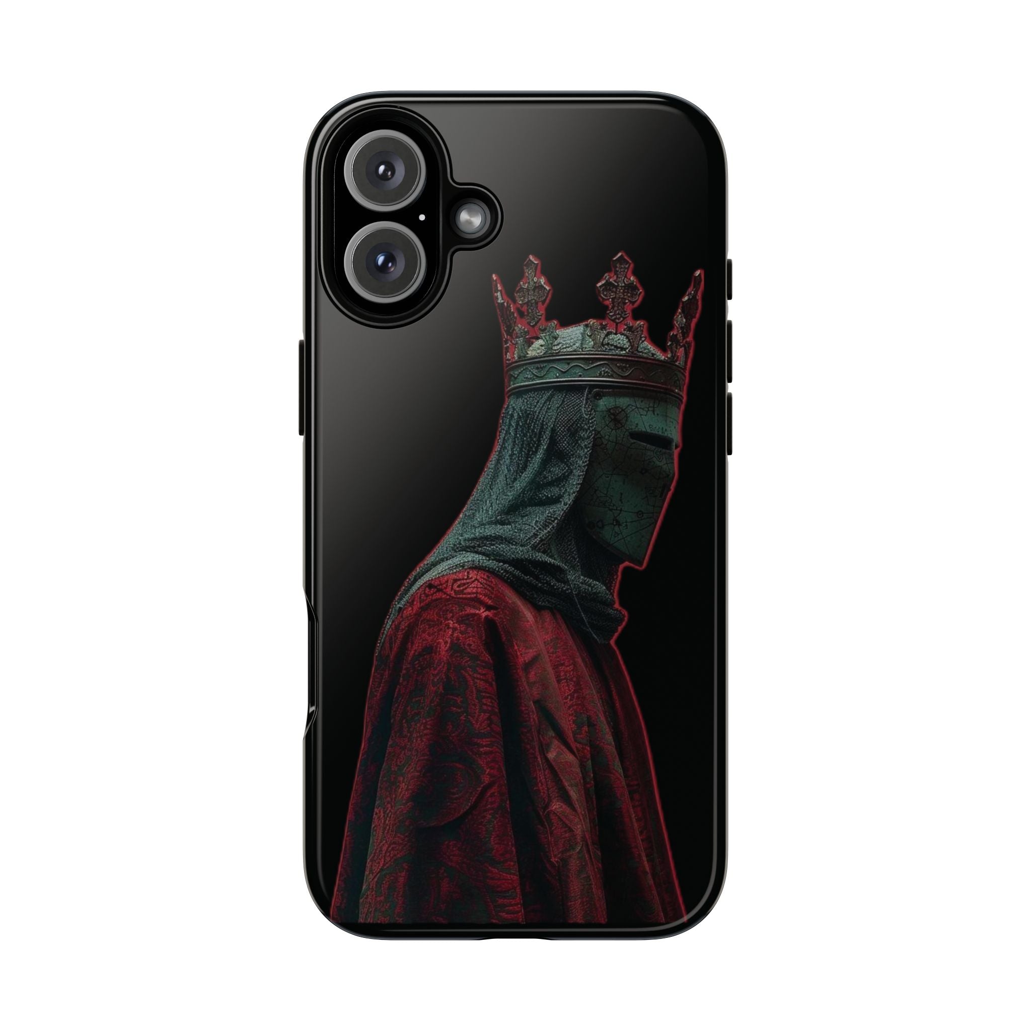 Medieval King Phone Case — Dark Red Gothic Crown Protective Tough Case