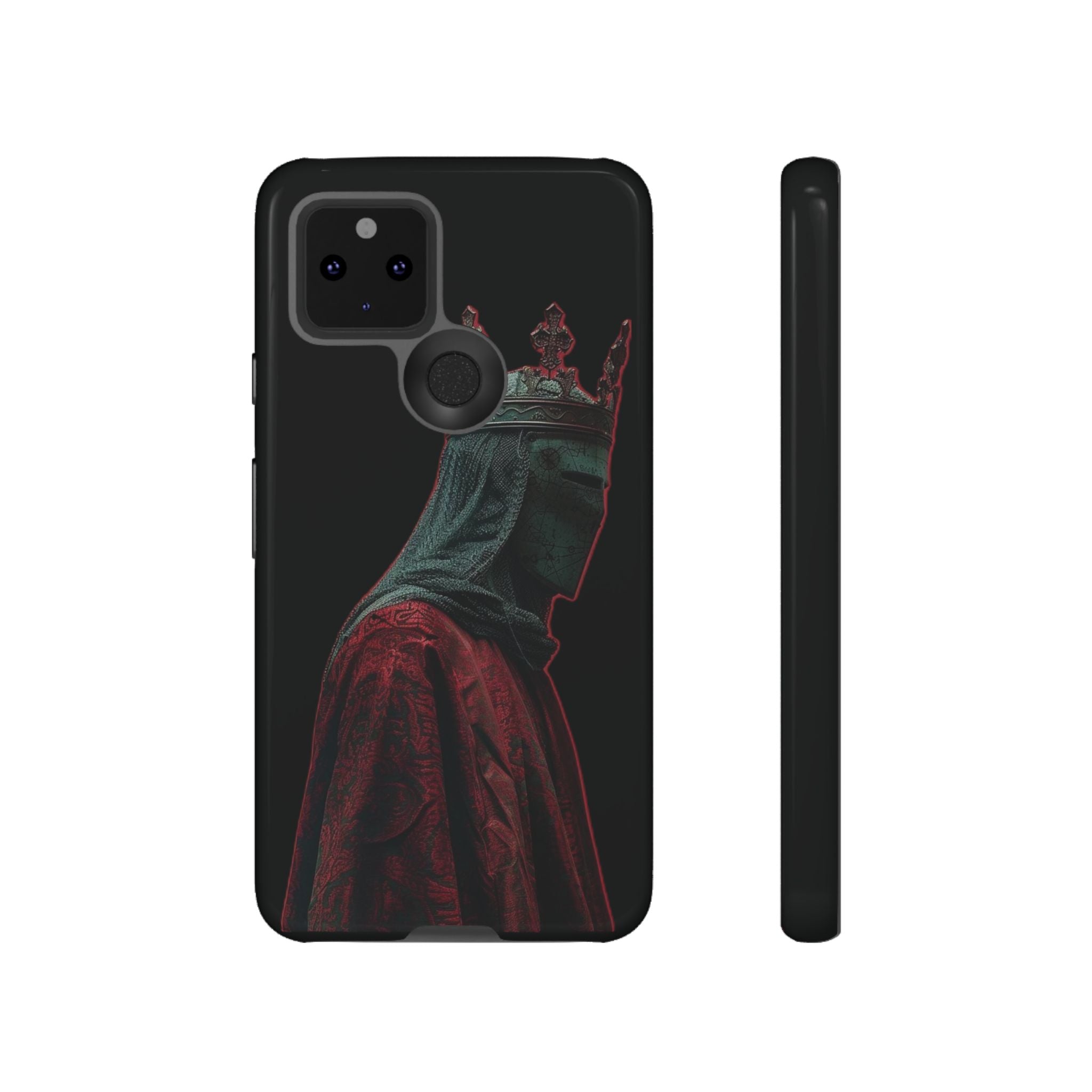 Medieval King Phone Case — Dark Red Gothic Crown Protective Tough Case