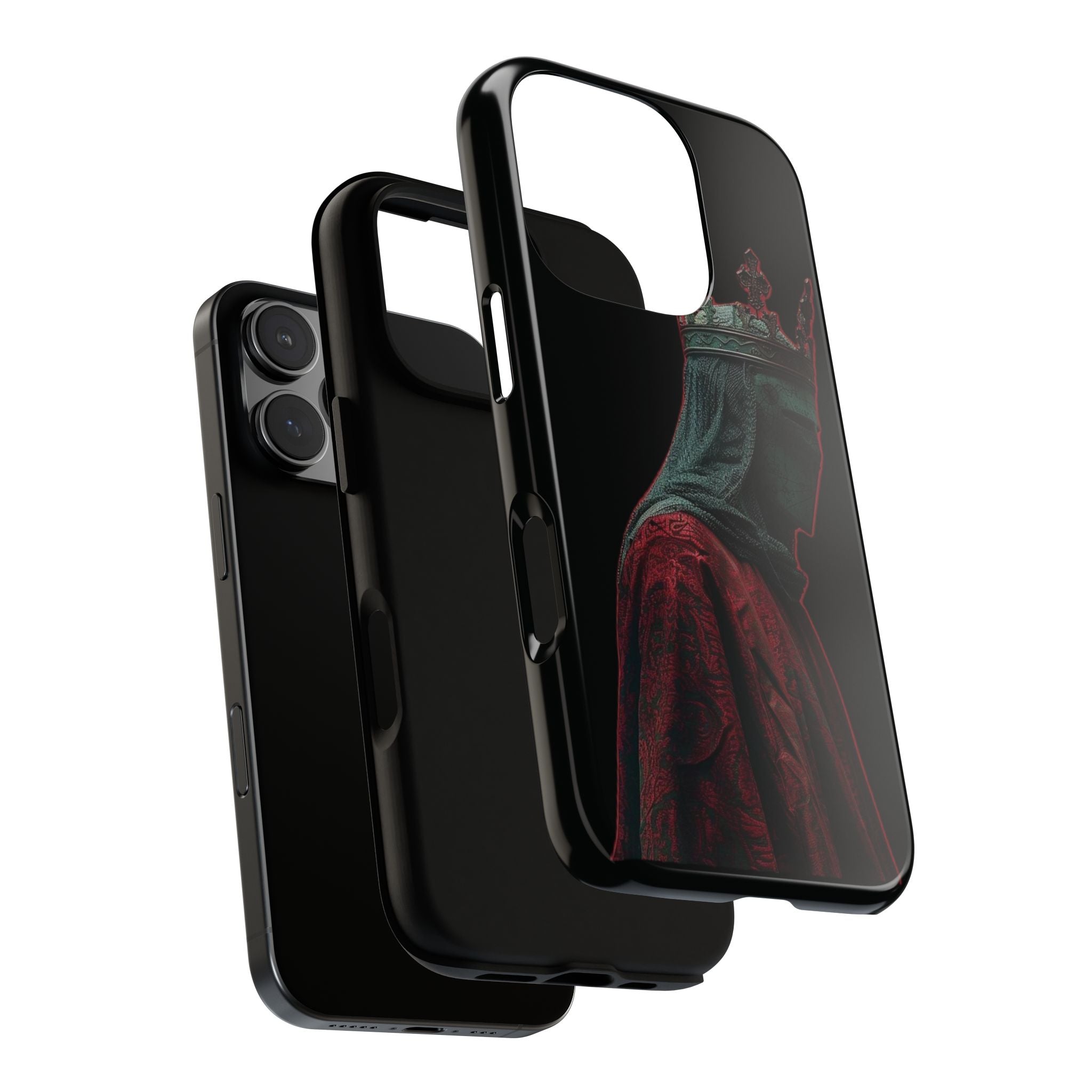 Medieval King Phone Case — Dark Red Gothic Crown Protective Tough Case