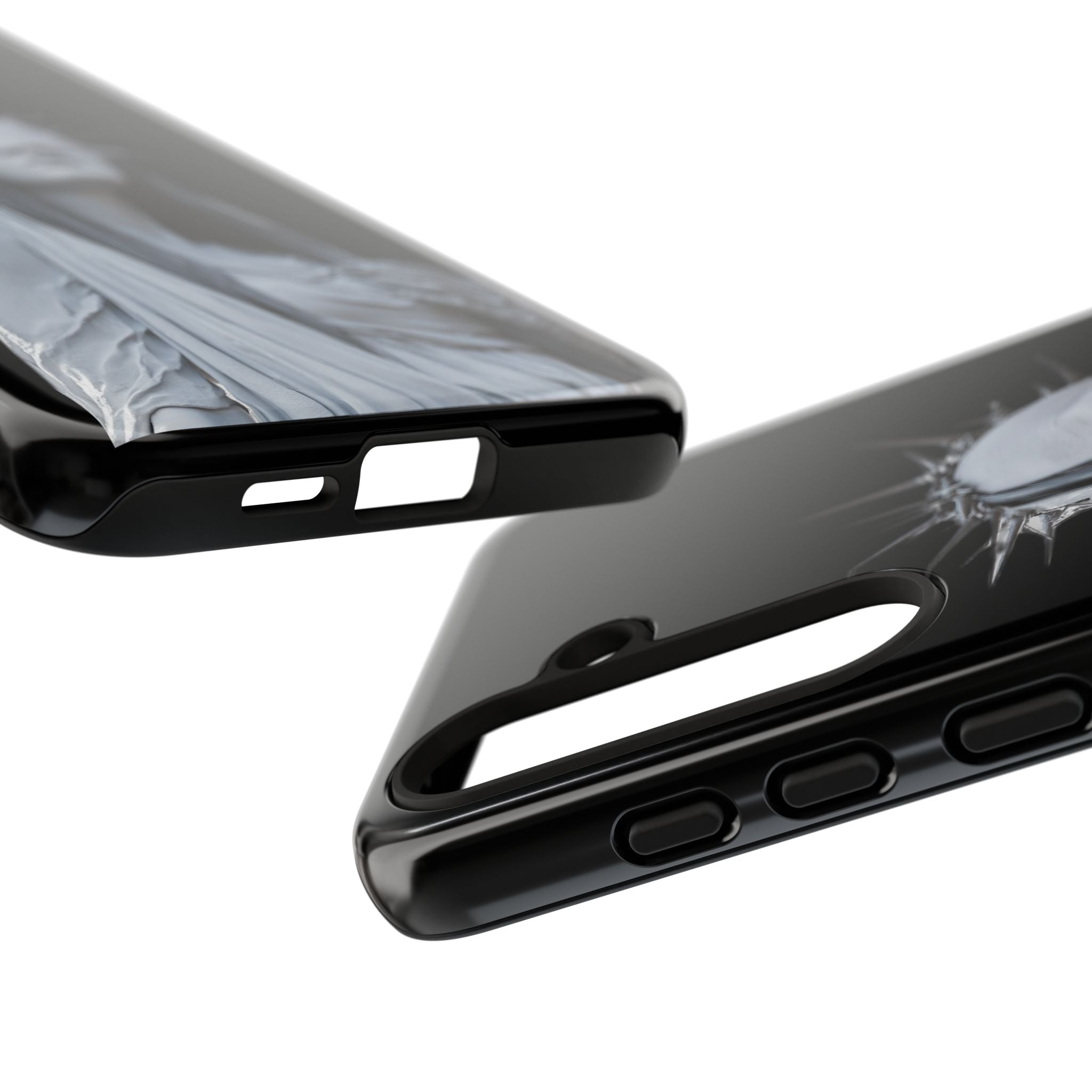 Gothic Statue Phone Case – Blindfolded Lady with Crown Protective Tough Case