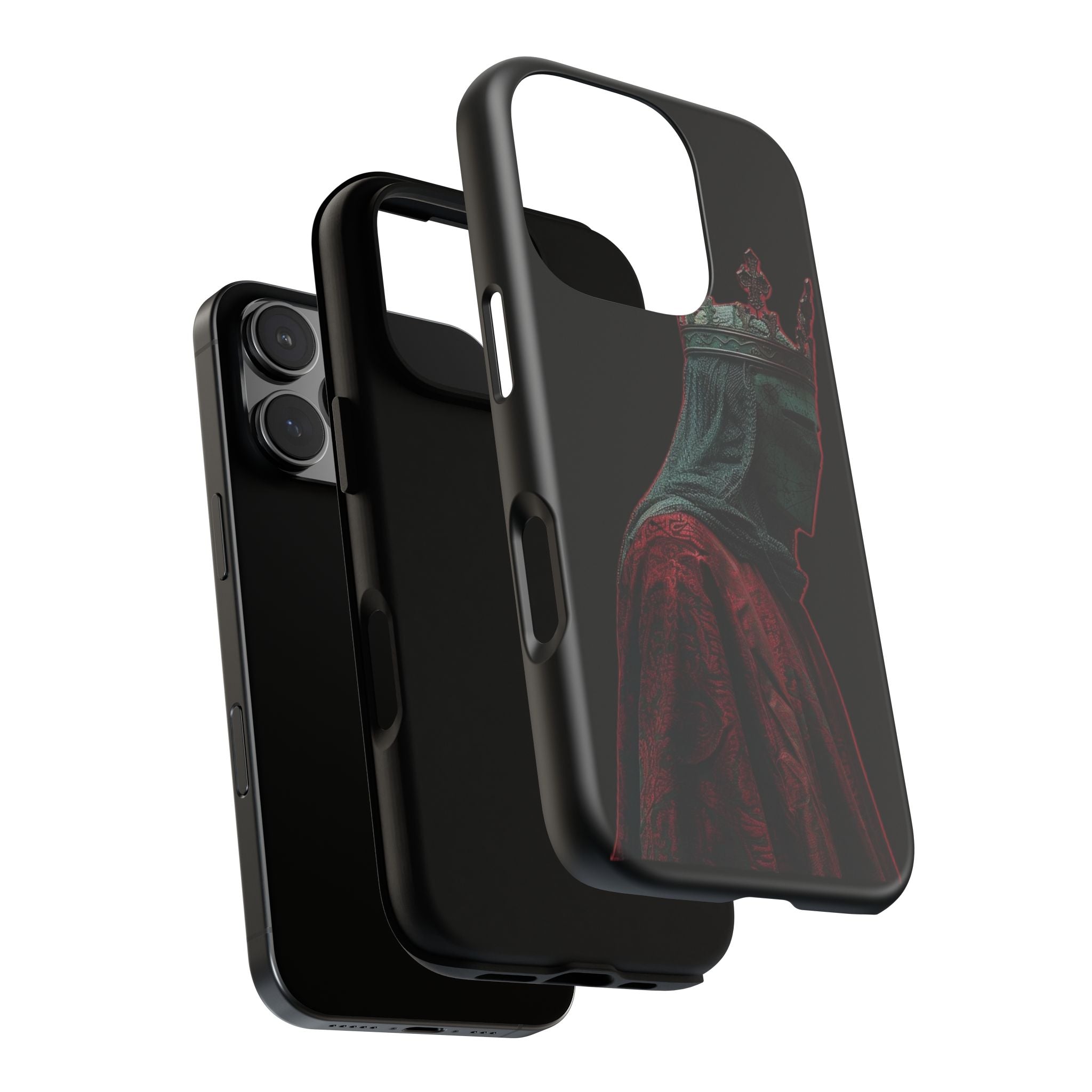 Medieval King Phone Case — Dark Red Gothic Crown Protective Tough Case