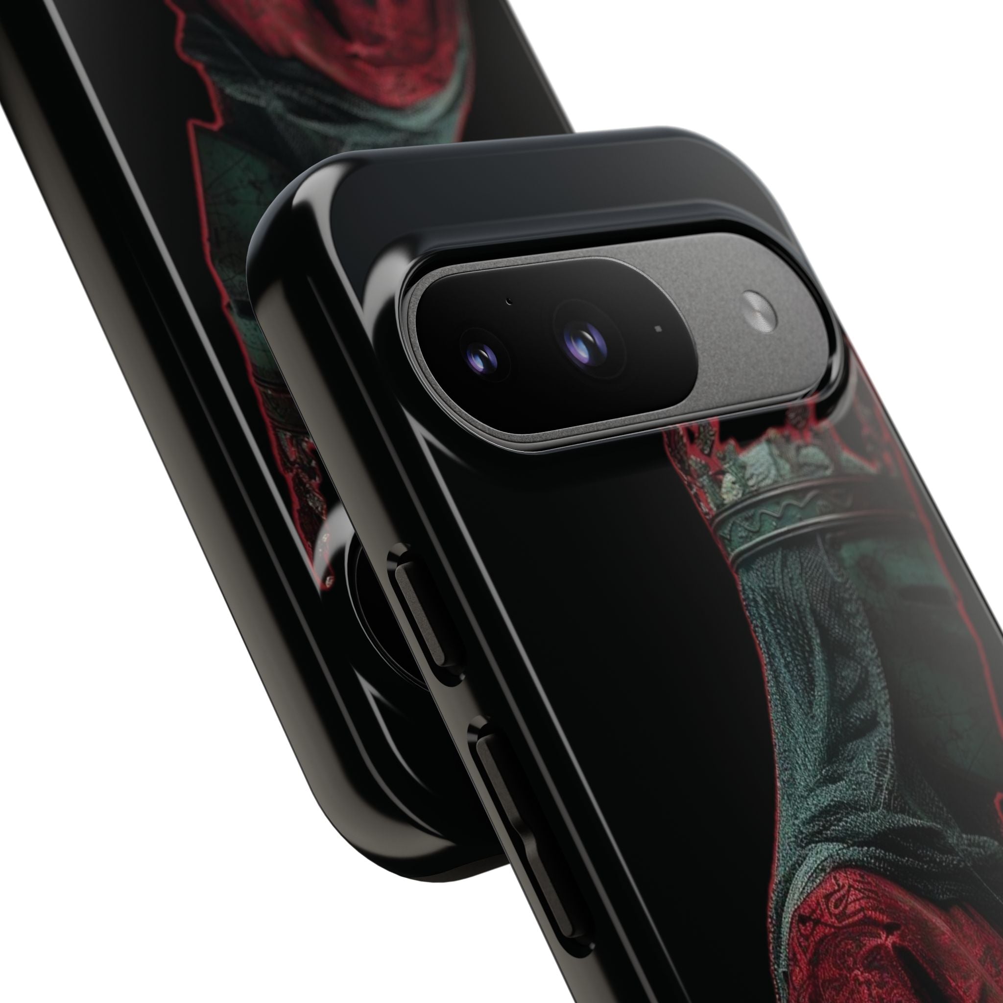 Medieval King Phone Case — Dark Red Gothic Crown Protective Tough Case