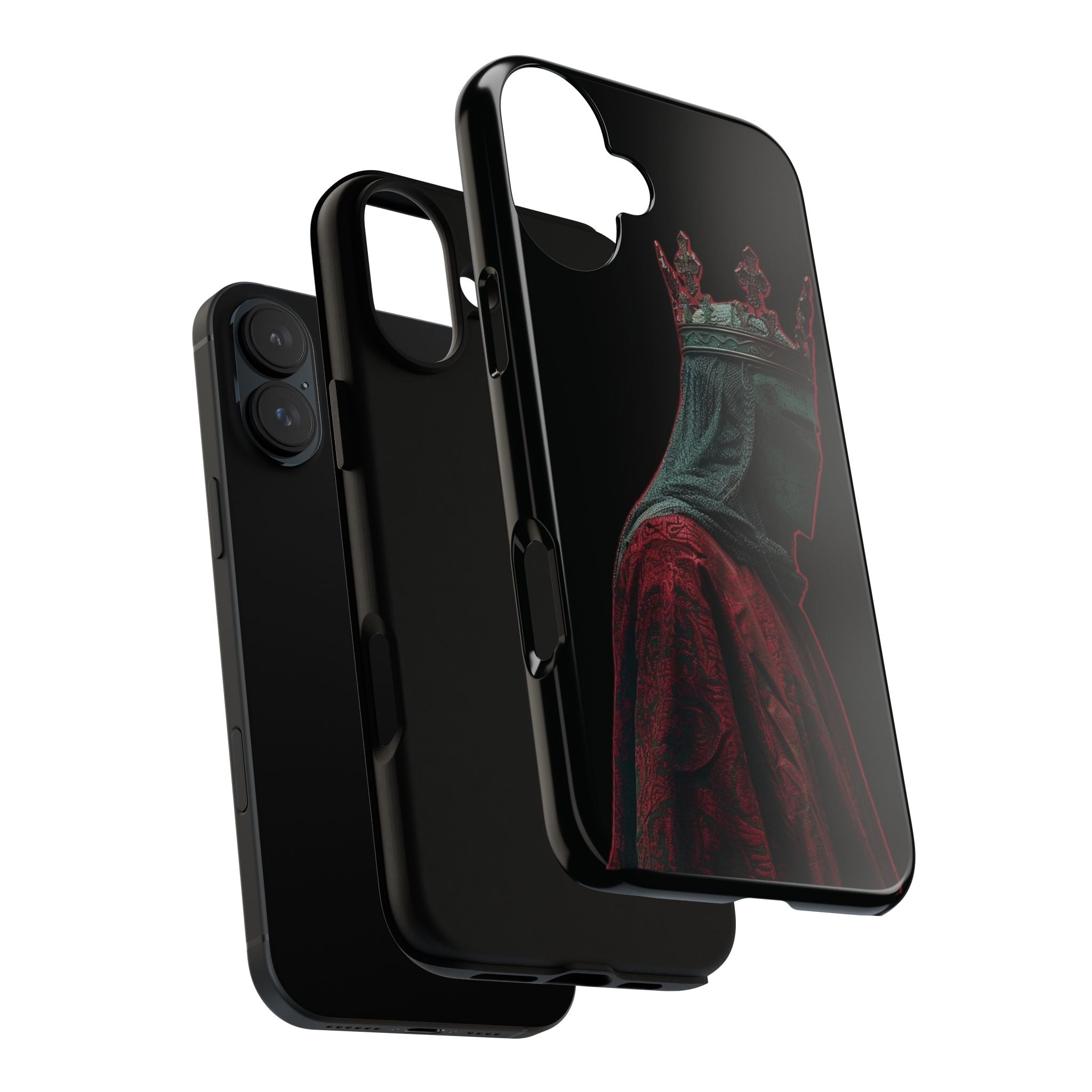 Medieval King Phone Case — Dark Red Gothic Crown Protective Tough Case