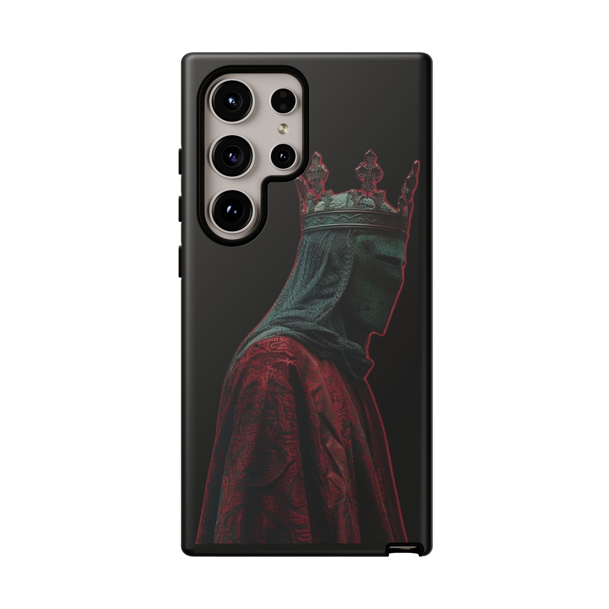 Medieval King Phone Case — Dark Red Gothic Crown Protective Tough Case