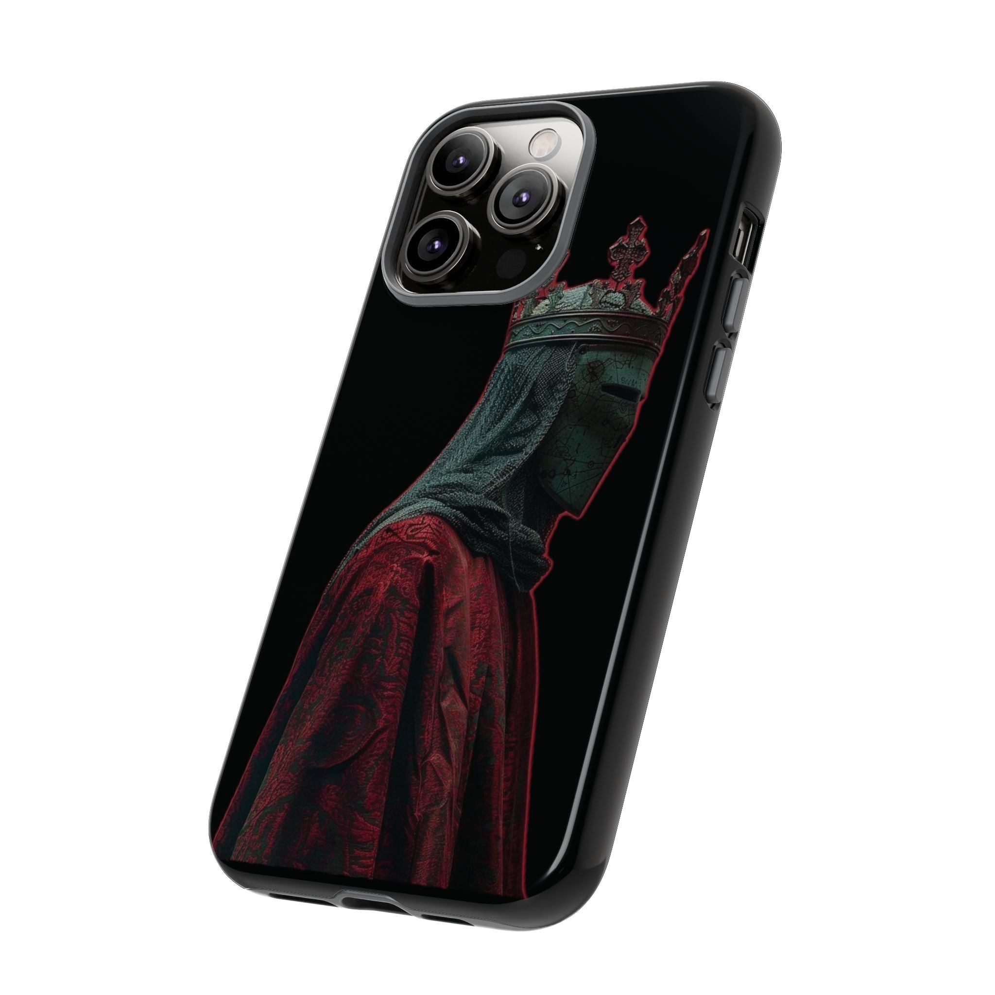 Medieval King Phone Case — Dark Red Gothic Crown Protective Tough Case